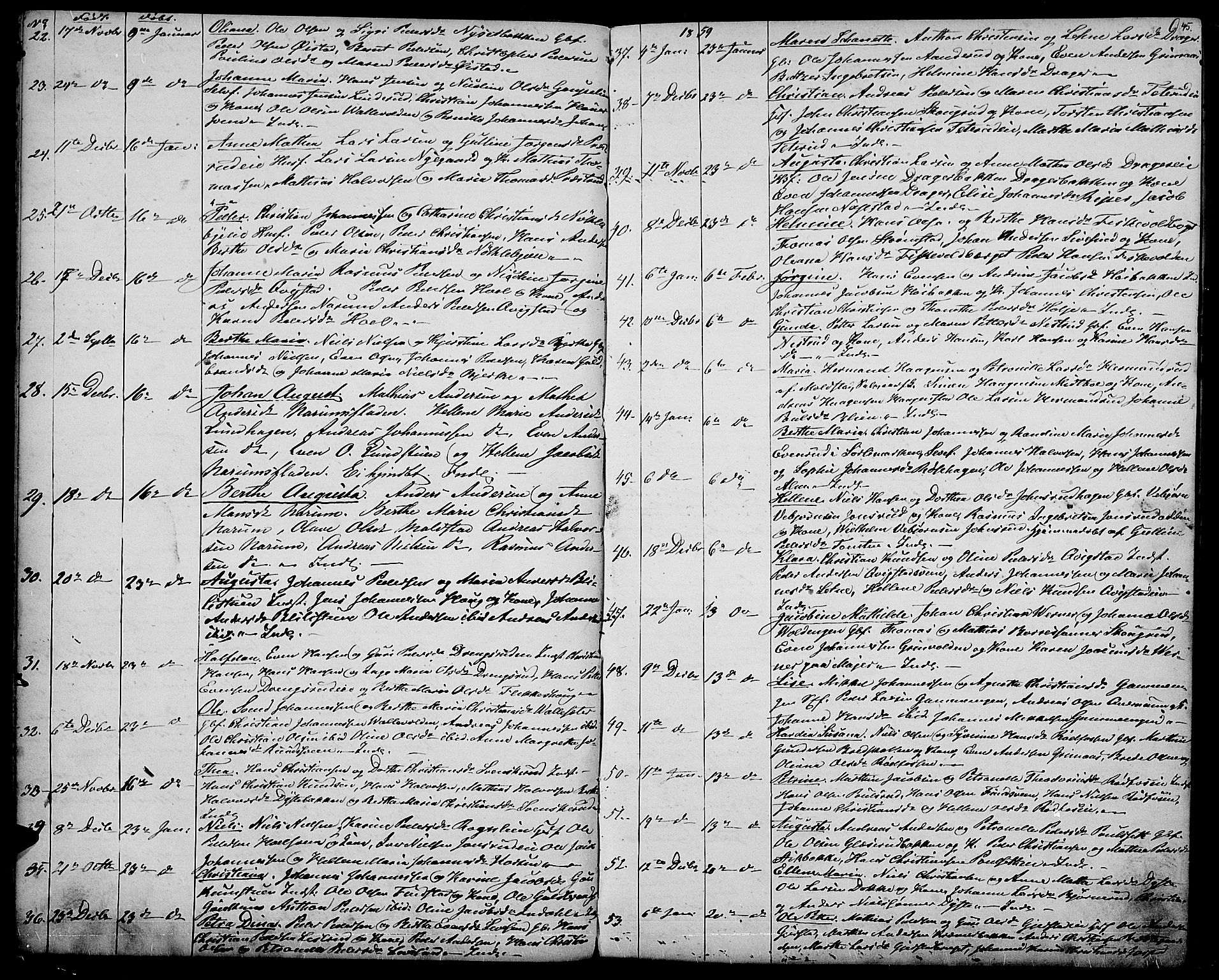 Vestre Toten prestekontor, AV/SAH-PREST-108/H/Ha/Hab/L0005: Parish register (copy) no. 5, 1854-1870, p. 45
