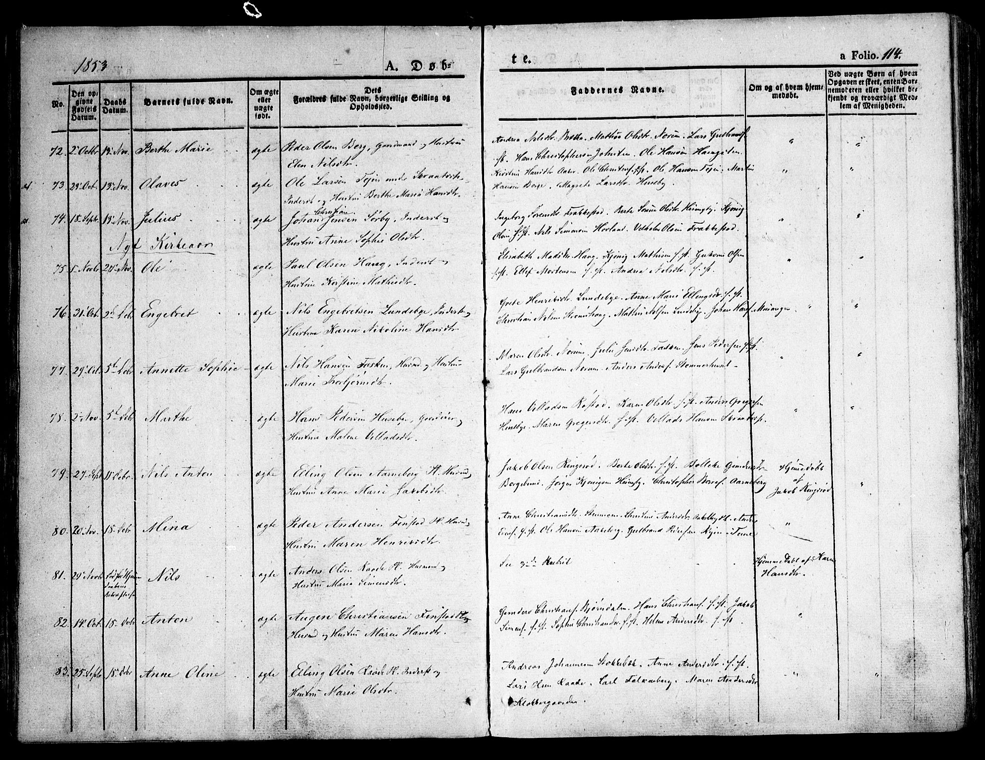 Råde prestekontor kirkebøker, AV/SAO-A-2009/F/Fa/L0005: Parish register (official) no. 5, 1830-1853, p. 114