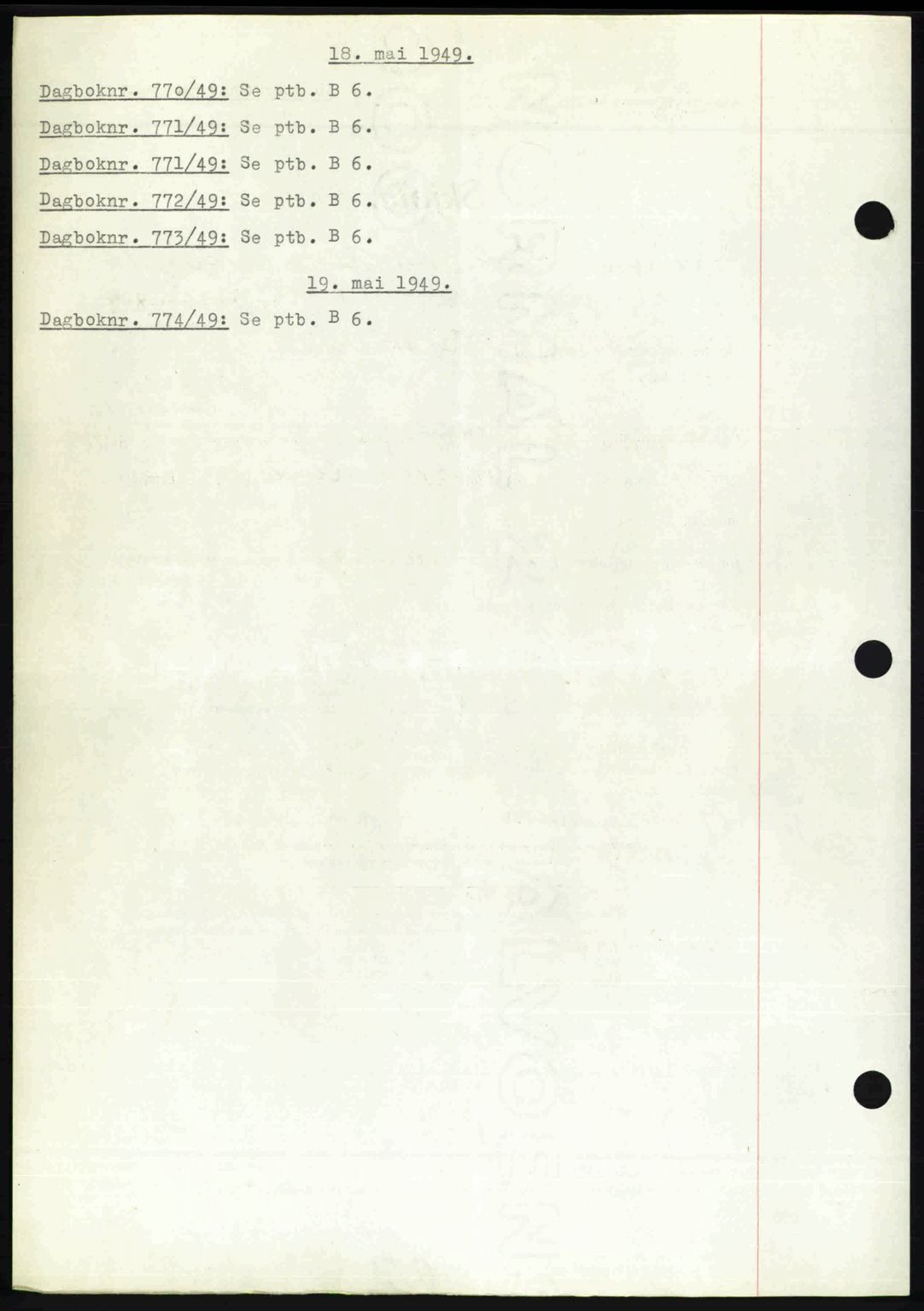 Nedenes sorenskriveri, SAK/1221-0006/G/Gb/Gba/L0060: Mortgage book no. A12, 1948-1949, Diary no: : 770/1949