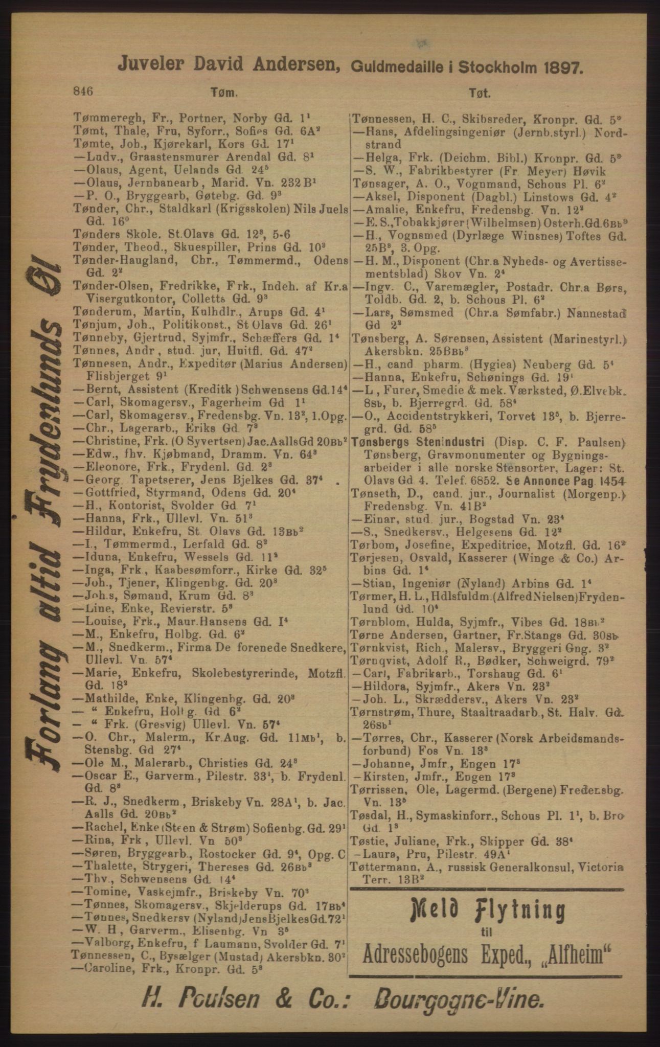 Kristiania/Oslo adressebok, PUBL/-, 1905, p. 846