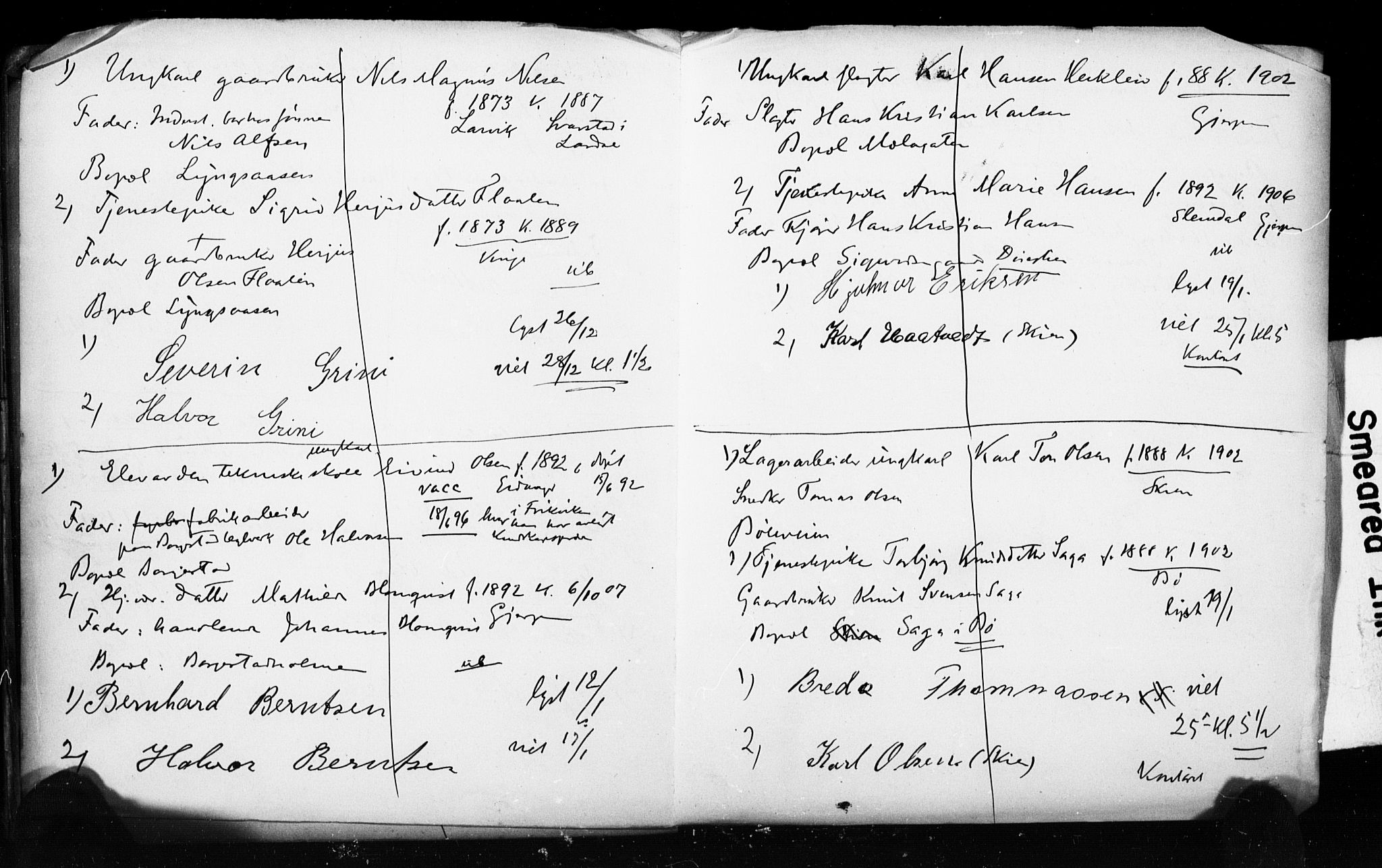 Gjerpen kirkebøker, AV/SAKO-A-265/H/Ha/L0002: Banns register no. I 2, 1908-1913
