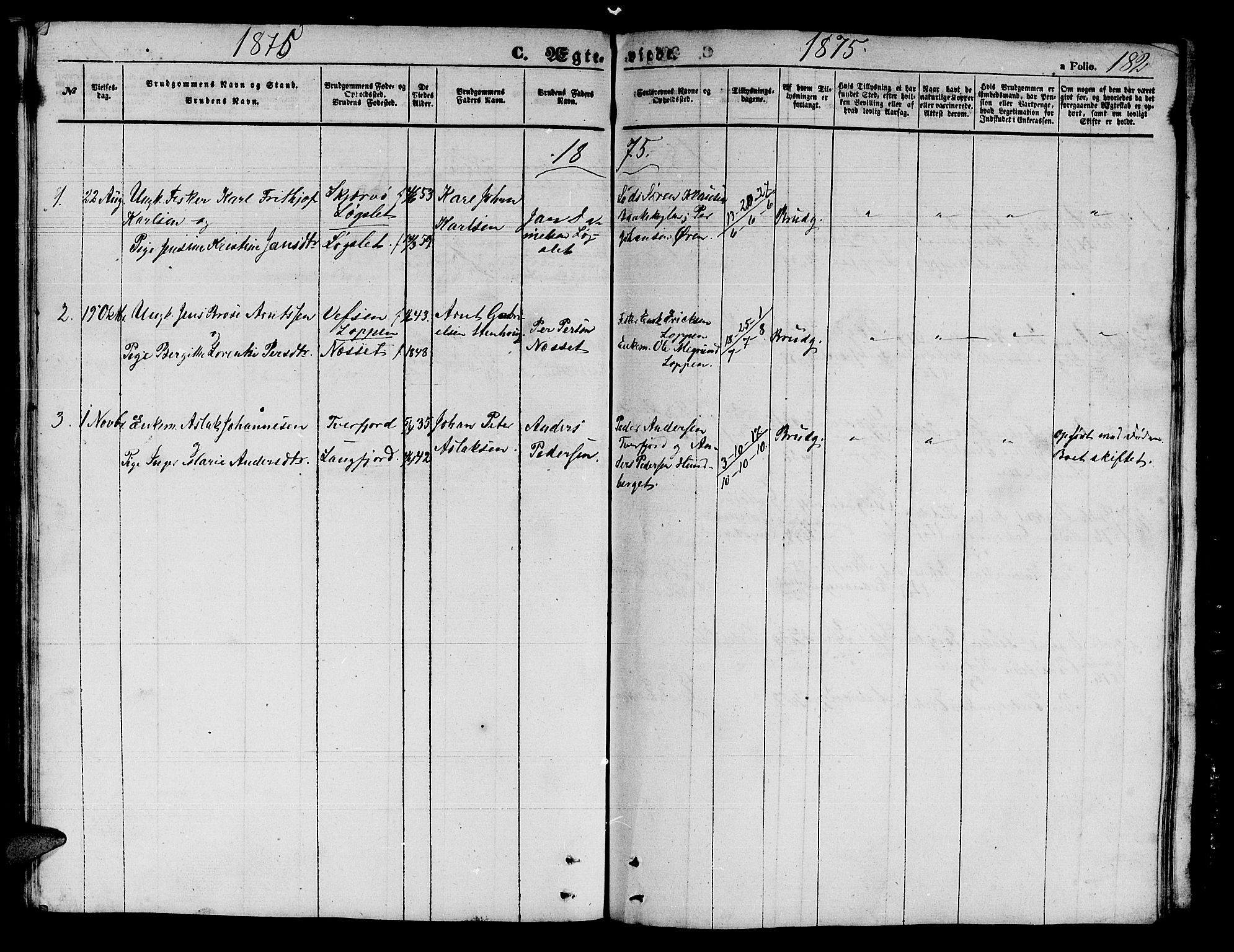 Loppa sokneprestkontor, SATØ/S-1339/H/Hb/L0002klokker: Parish register (copy) no. 2, 1850-1880, p. 182