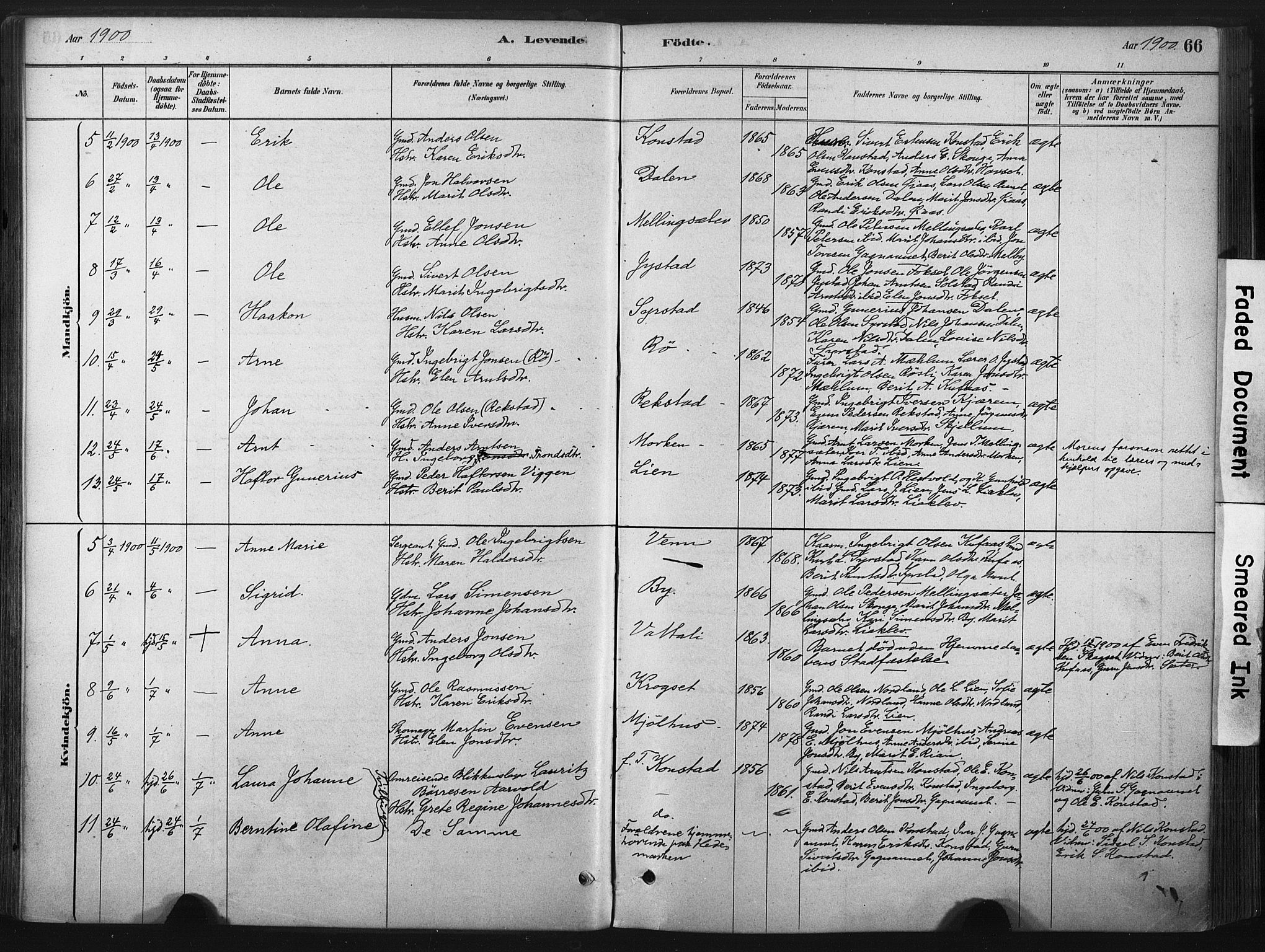 Ministerialprotokoller, klokkerbøker og fødselsregistre - Sør-Trøndelag, AV/SAT-A-1456/667/L0795: Parish register (official) no. 667A03, 1879-1907, p. 66