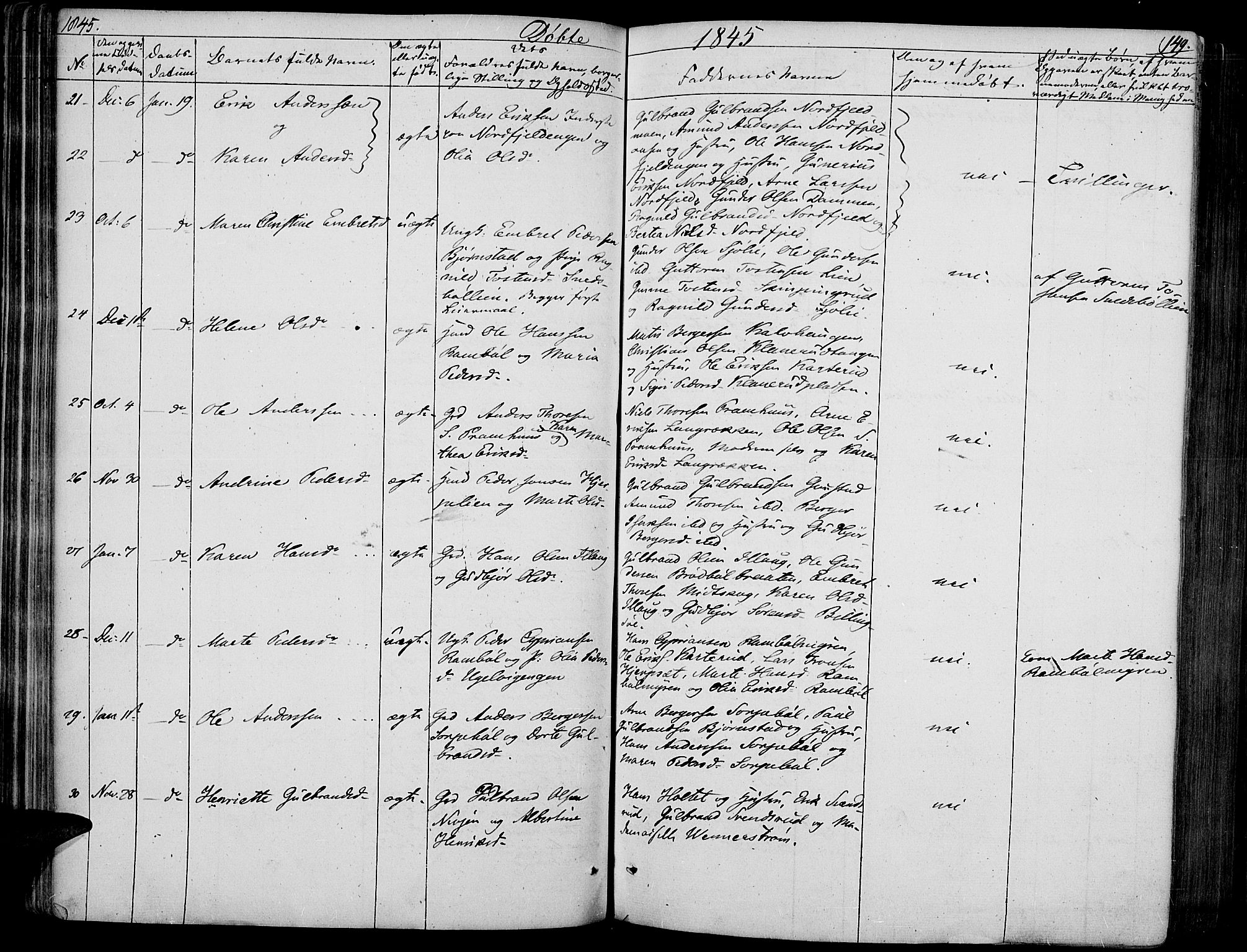 Vinger prestekontor, AV/SAH-PREST-024/H/Ha/Haa/L0008: Parish register (official) no. 8, 1839-1847, p. 149