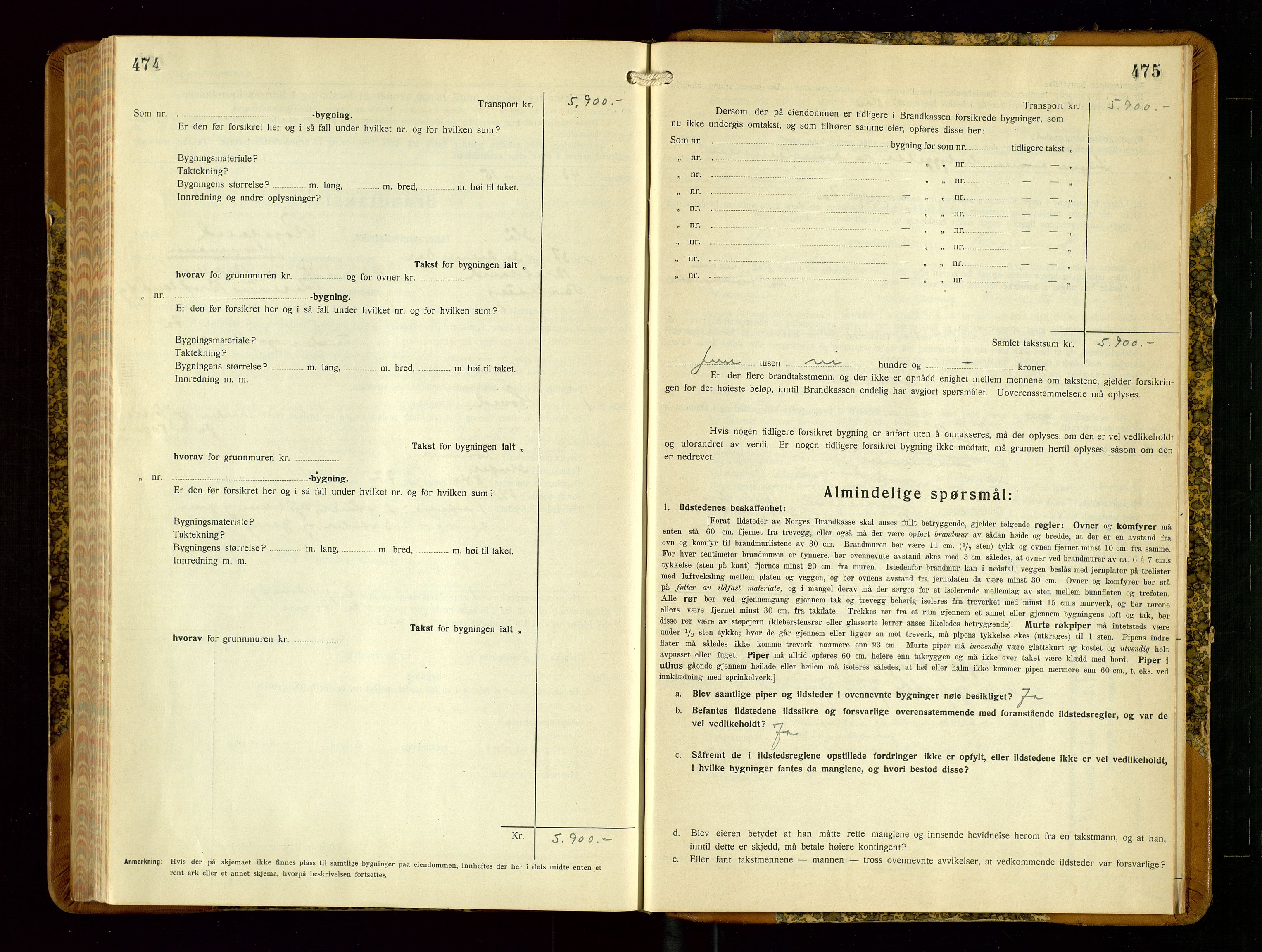 Hå lensmannskontor, AV/SAST-A-100456/Goa/L0006: Takstprotokoll (skjema), 1932-1938, p. 474-475