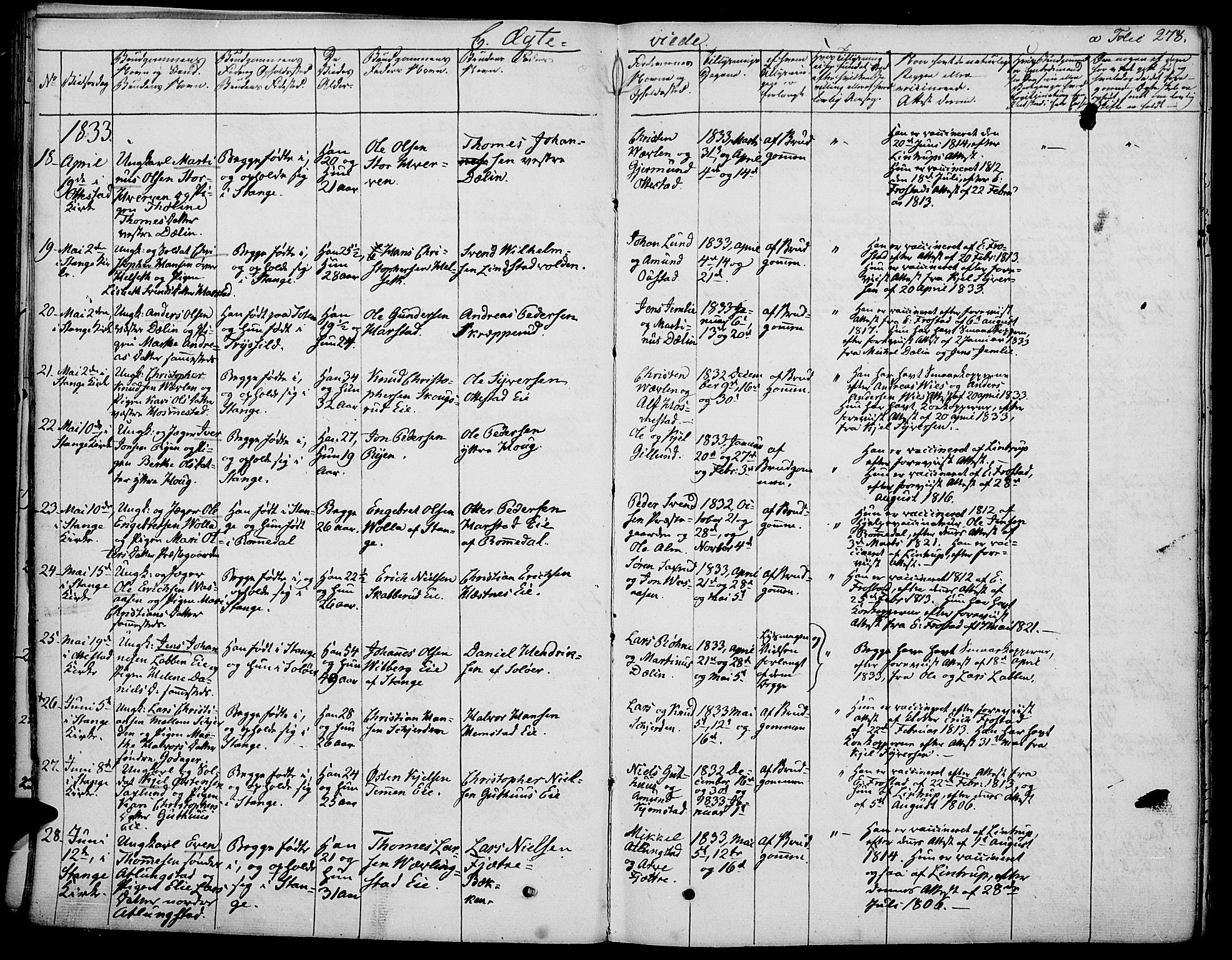 Stange prestekontor, AV/SAH-PREST-002/K/L0009: Parish register (official) no. 9, 1826-1835, p. 278