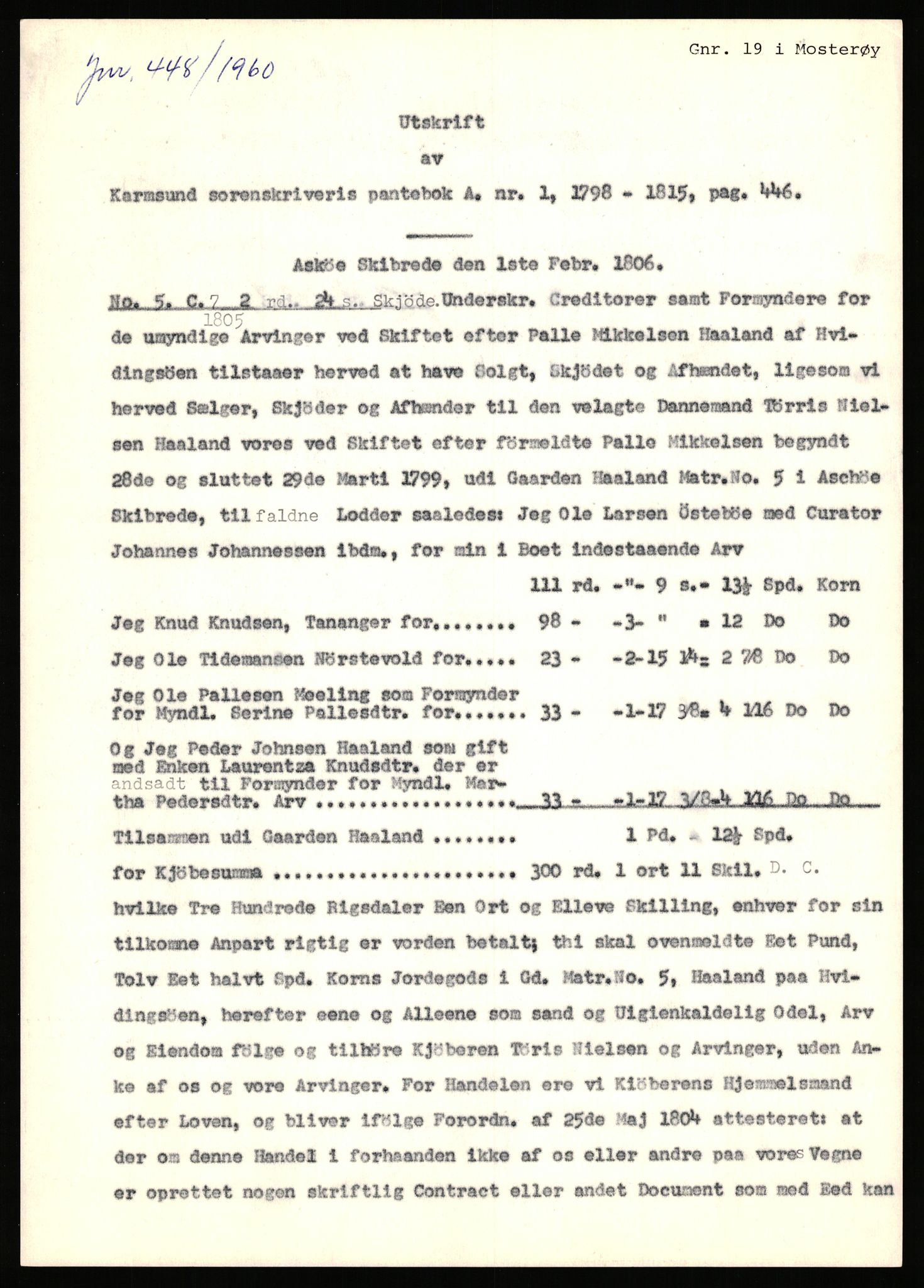 Statsarkivet i Stavanger, AV/SAST-A-101971/03/Y/Yj/L0042: Avskrifter sortert etter gårdsnavn: Høle - Håland vestre, 1750-1930, p. 659