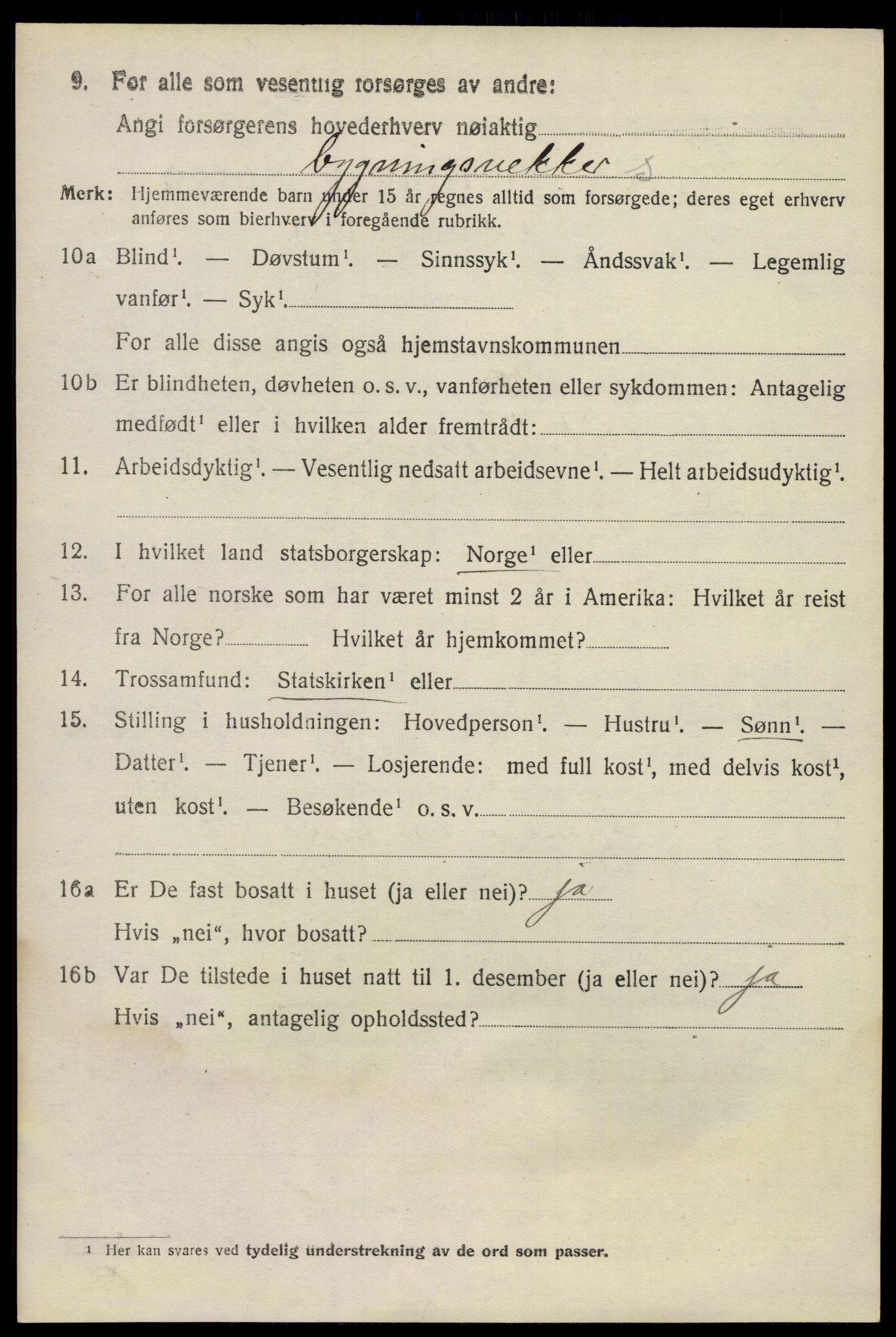 SAKO, 1920 census for Lunde, 1920, p. 5112