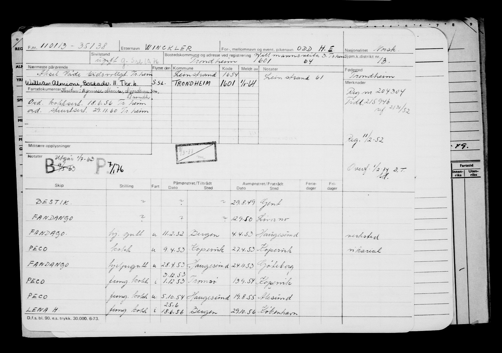 Direktoratet for sjømenn, AV/RA-S-3545/G/Gb/L0110: Hovedkort, 1913, p. 12