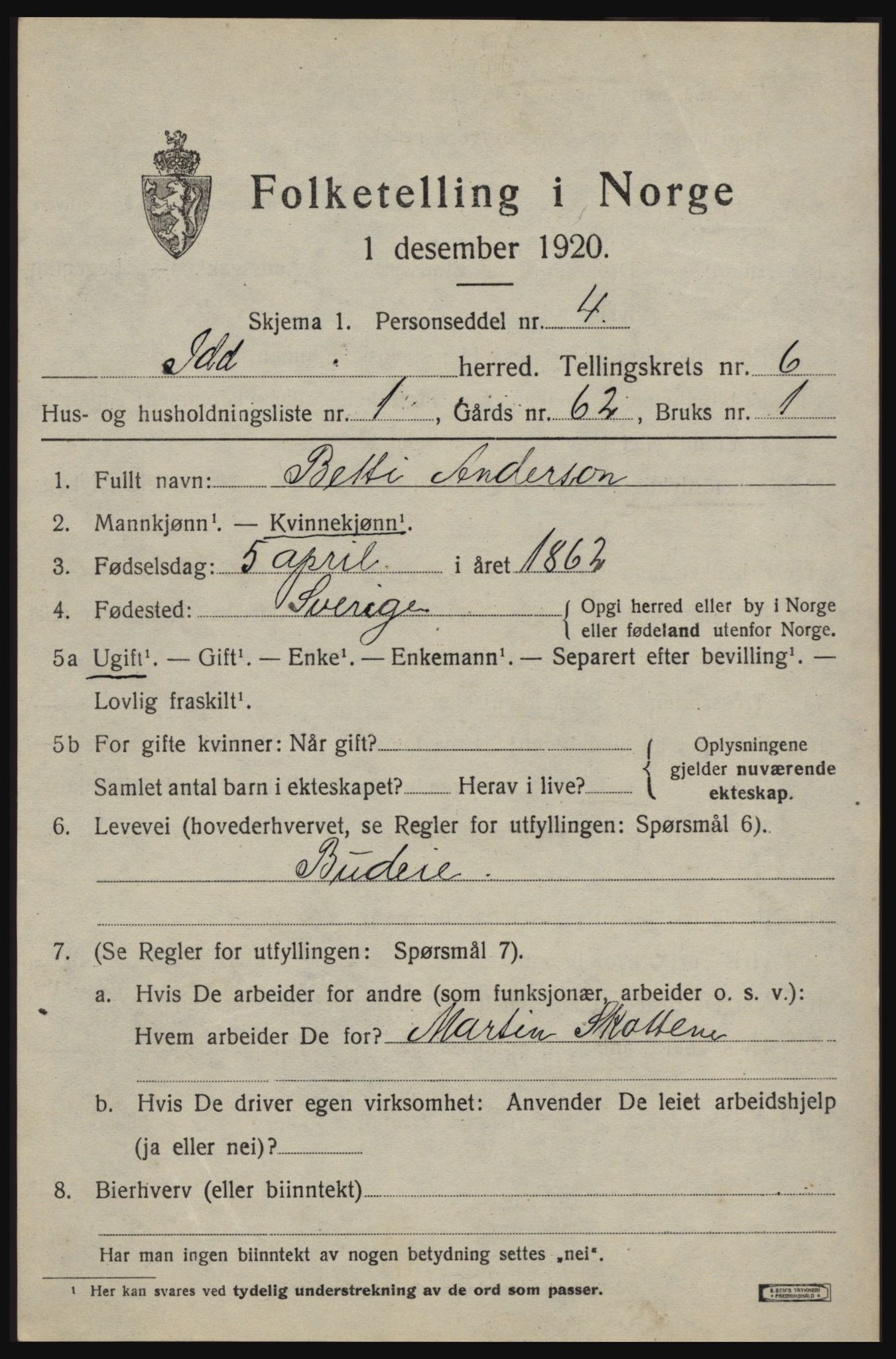 SAO, 1920 census for Idd, 1920, p. 7911