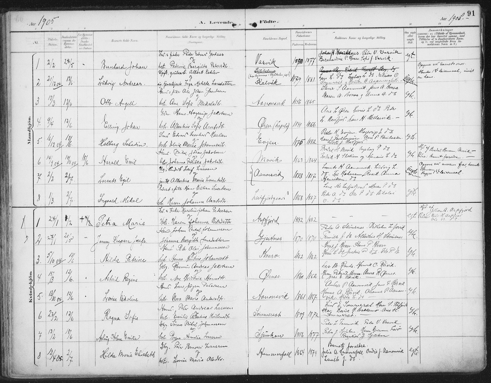 Ministerialprotokoller, klokkerbøker og fødselsregistre - Nordland, SAT/A-1459/854/L0779: Parish register (official) no. 854A02, 1892-1909, p. 91