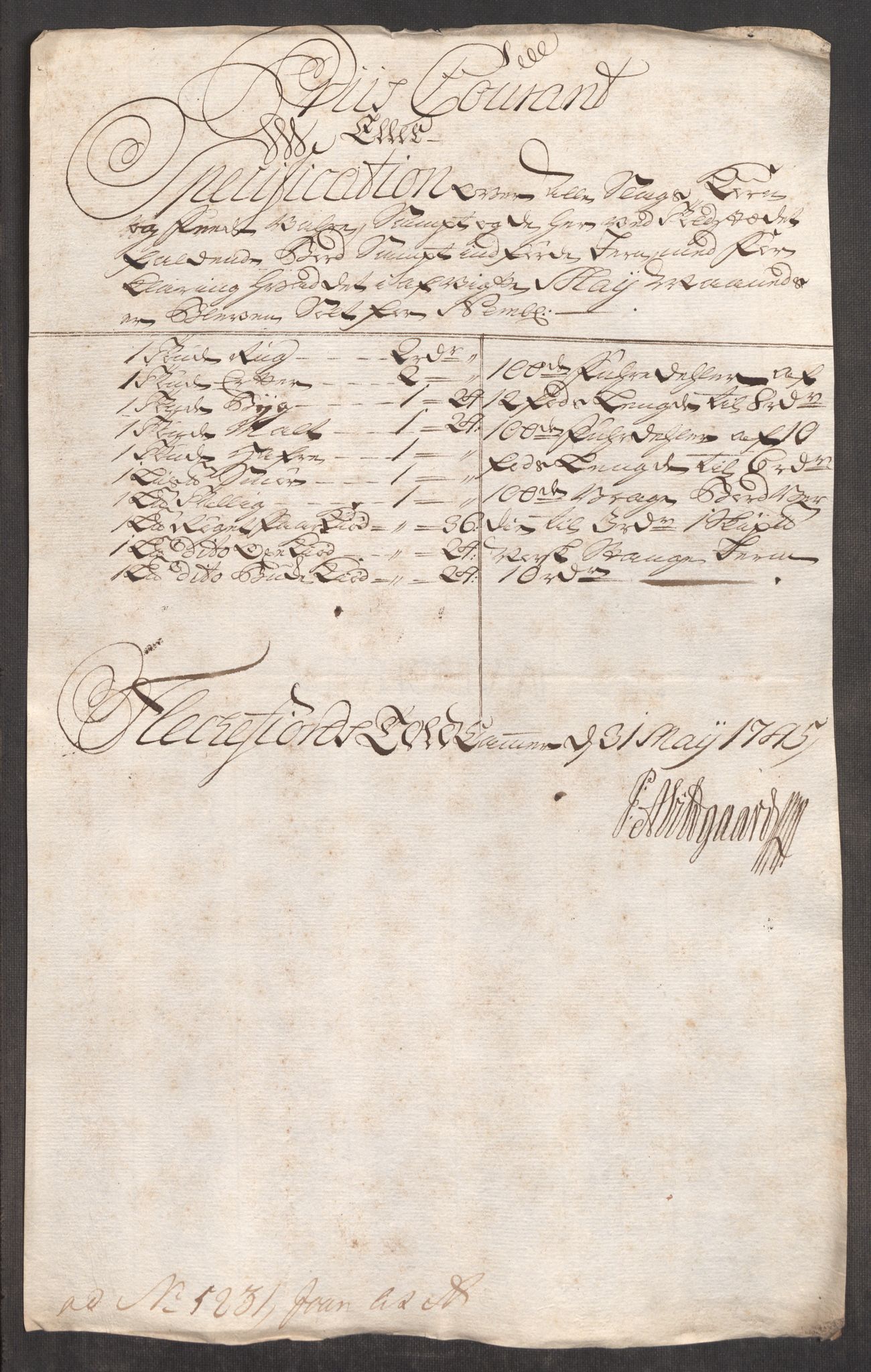 Rentekammeret inntil 1814, Realistisk ordnet avdeling, AV/RA-EA-4070/Oe/L0003: [Ø1]: Priskuranter, 1745-1748, p. 208