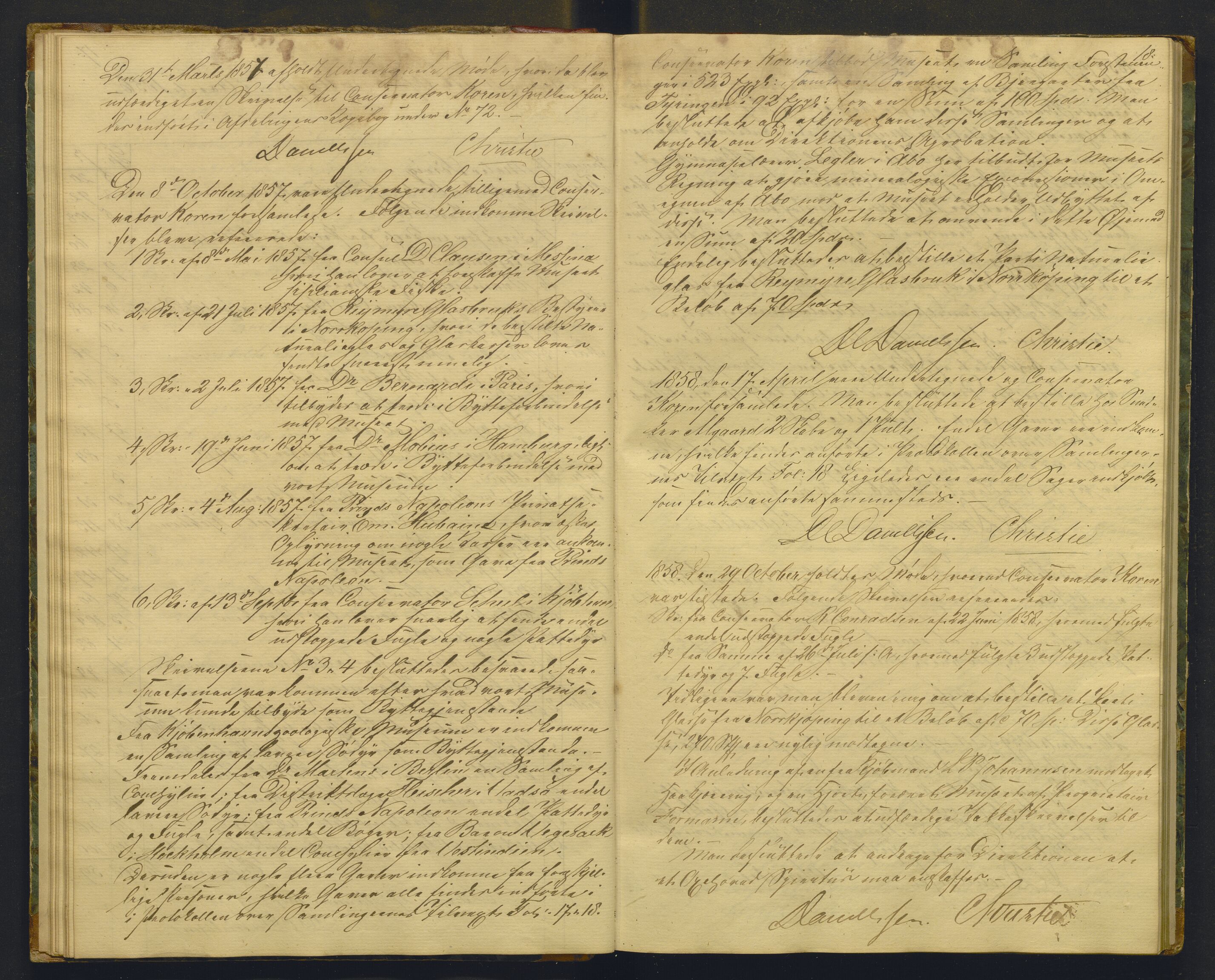 Bergens Museum, AV/SAB-A-17301/08/A/L0001: Forhandlingsprotokoll , 1852-1900, p. 17b-18a