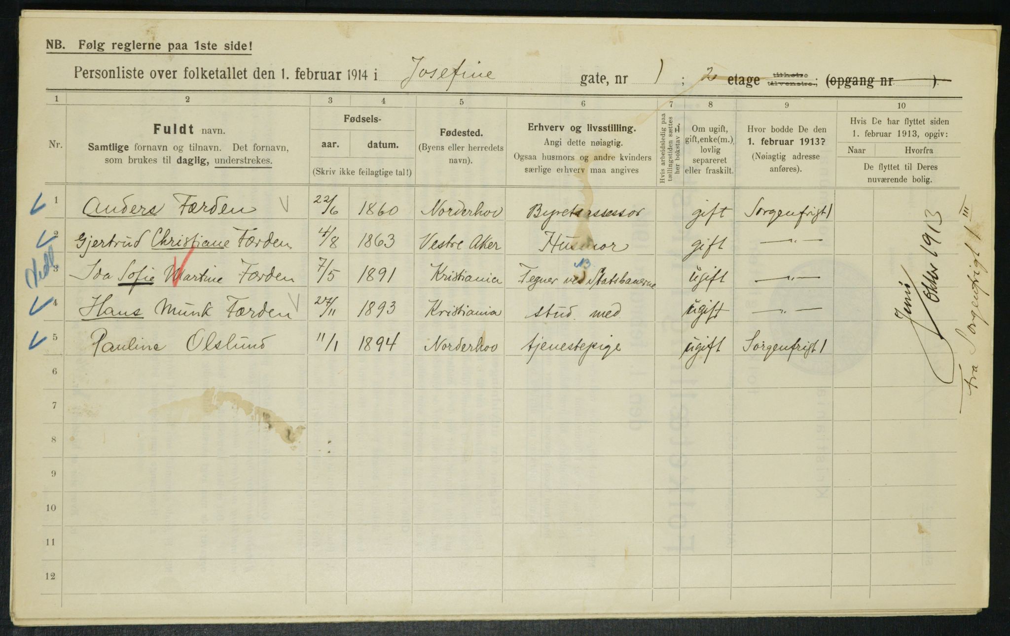 OBA, Municipal Census 1914 for Kristiania, 1914, p. 47323