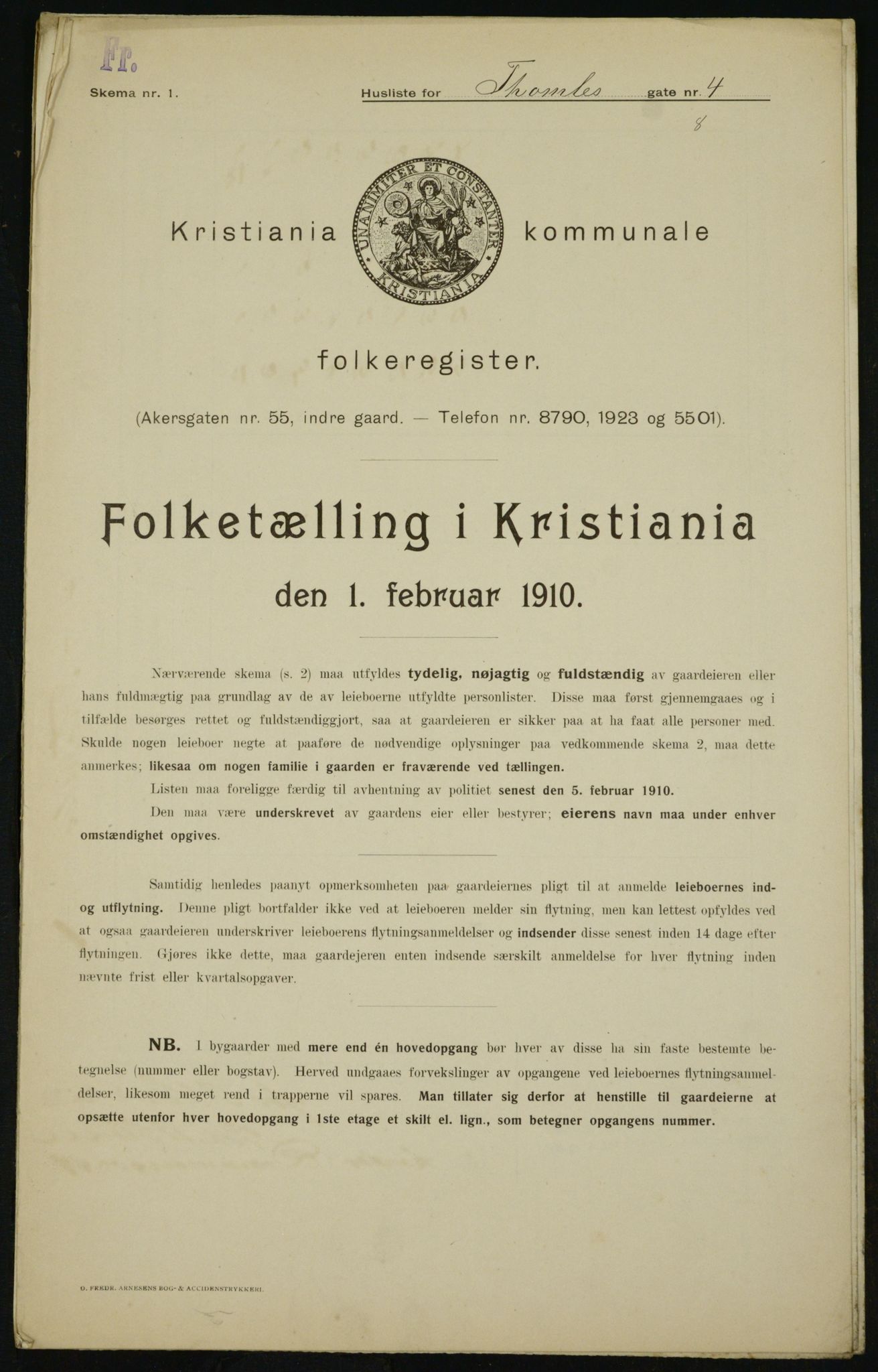 OBA, Municipal Census 1910 for Kristiania, 1910, p. 103656