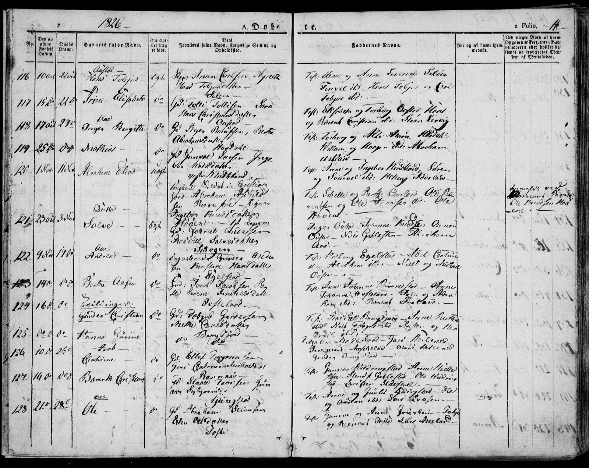 Lyngdal sokneprestkontor, AV/SAK-1111-0029/F/Fa/Fac/L0007: Parish register (official) no. A 7, 1825-1838, p. 11