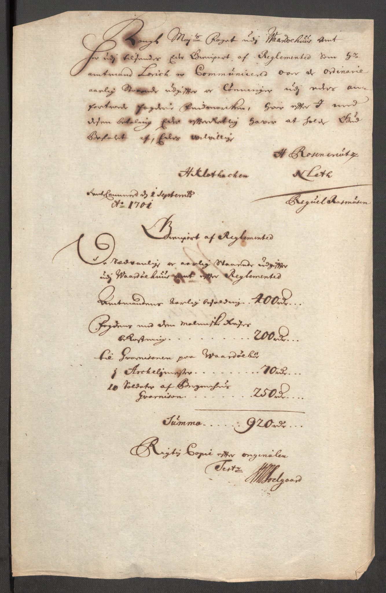 Rentekammeret inntil 1814, Reviderte regnskaper, Fogderegnskap, AV/RA-EA-4092/R69/L4854: Fogderegnskap Finnmark/Vardøhus, 1707-1708, p. 104