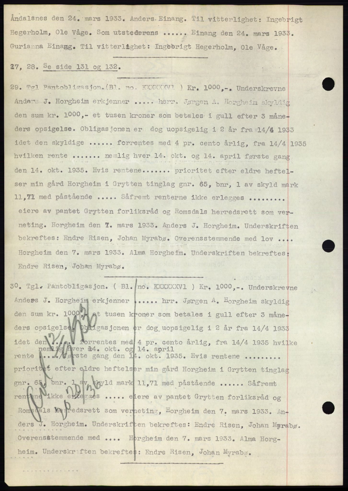 Romsdal sorenskriveri, AV/SAT-A-4149/1/2/2C/L0063: Mortgage book no. 57, 1933-1933, Deed date: 01.04.1933