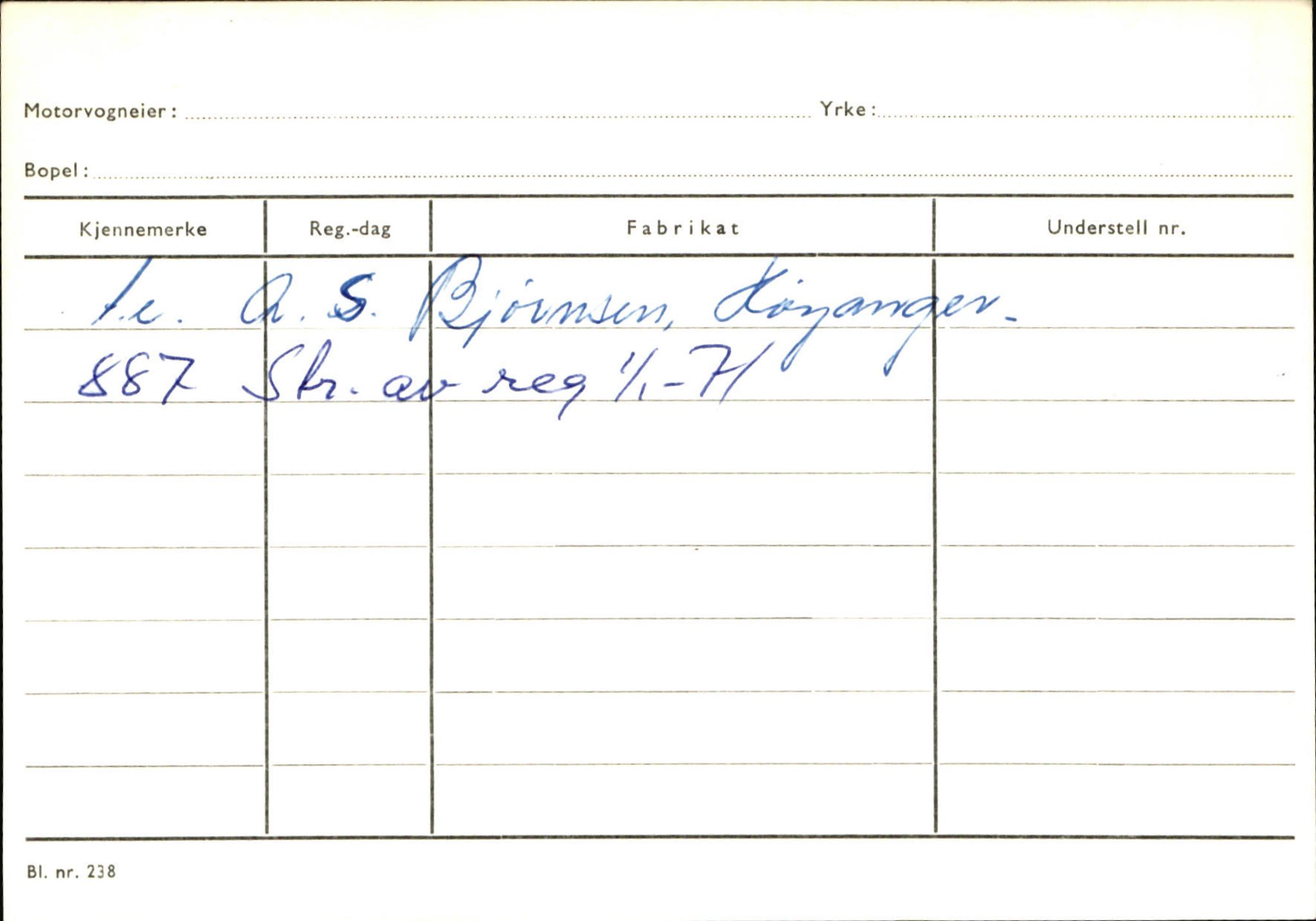 Statens vegvesen, Sogn og Fjordane vegkontor, SAB/A-5301/4/F/L0130: Eigarregister Eid T-Å. Høyanger A-O, 1945-1975, p. 1884