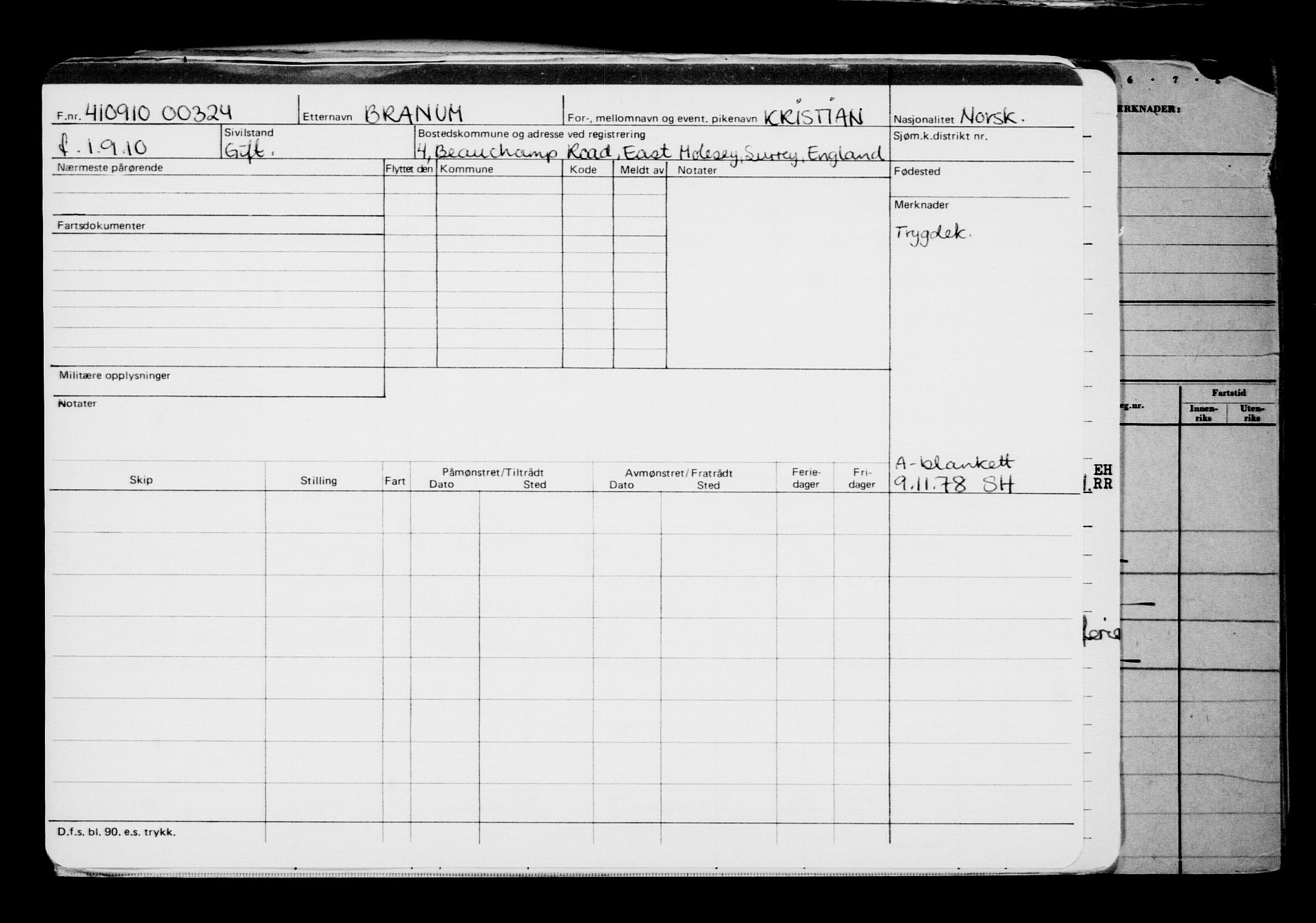 Direktoratet for sjømenn, AV/RA-S-3545/G/Gb/L0091: Hovedkort, 1910, p. 453