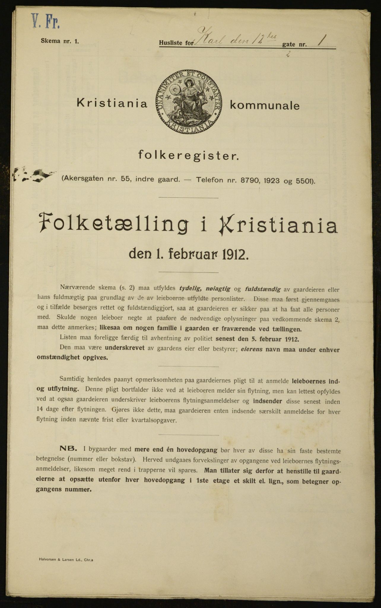 OBA, Municipal Census 1912 for Kristiania, 1912, p. 48571