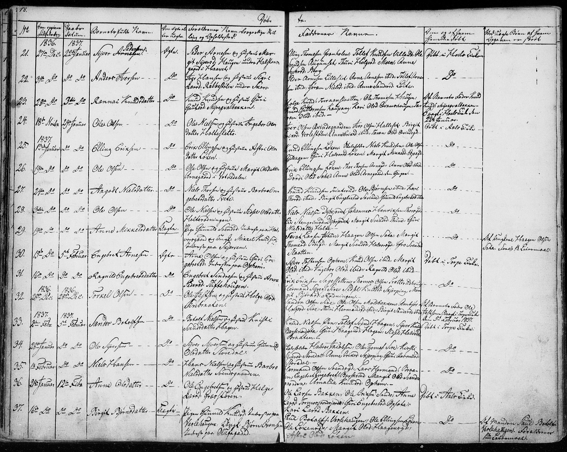 Ål kirkebøker, SAKO/A-249/F/Fa/L0005: Parish register (official) no. I 5, 1825-1848, p. 78