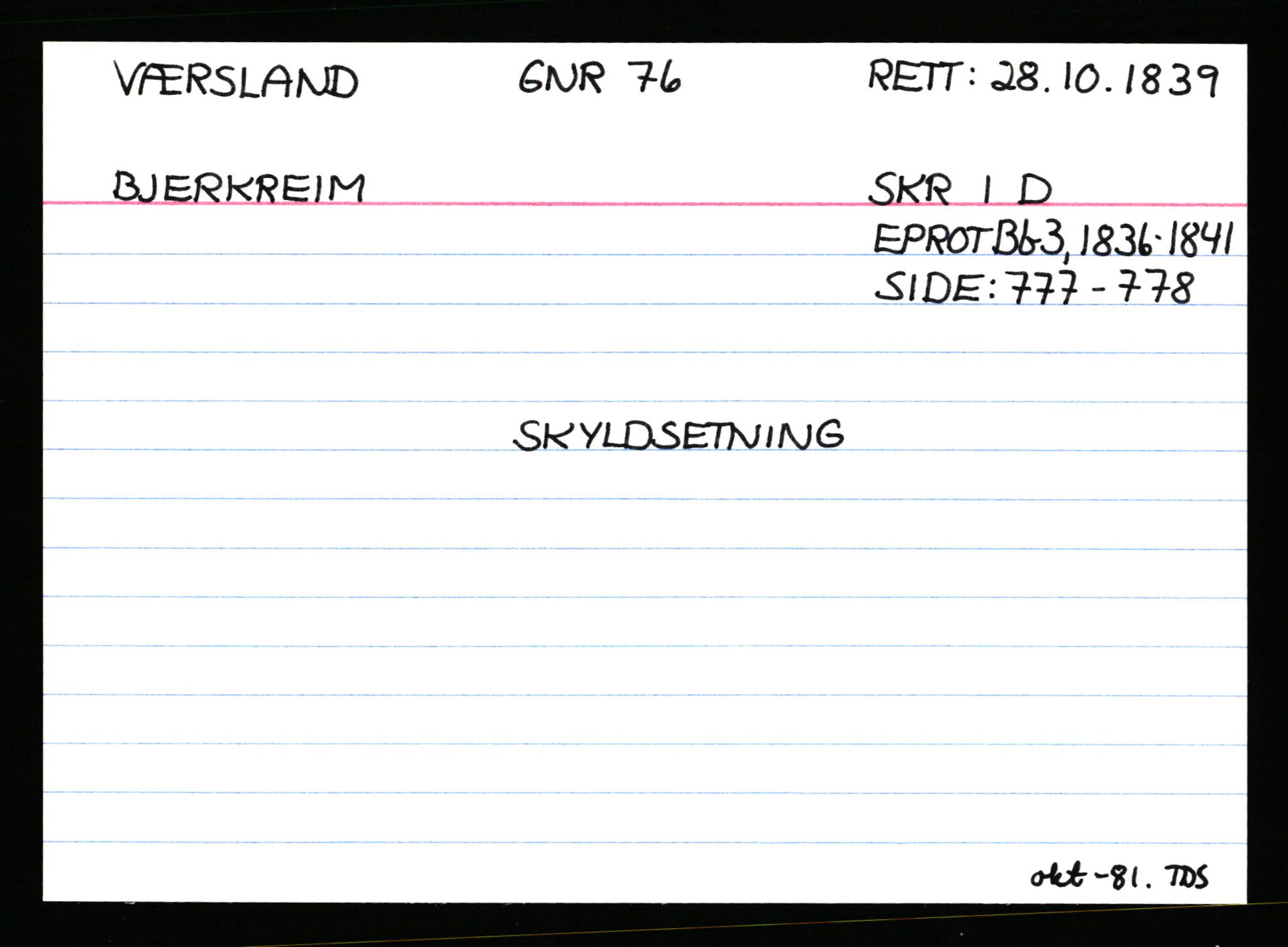 Statsarkivet i Stavanger, AV/SAST-A-101971/03/Y/Ym/L0068: Åstedskort sortert etter gårdsnavn: Vormedal - Ytrevold, 1600-1950, p. 137