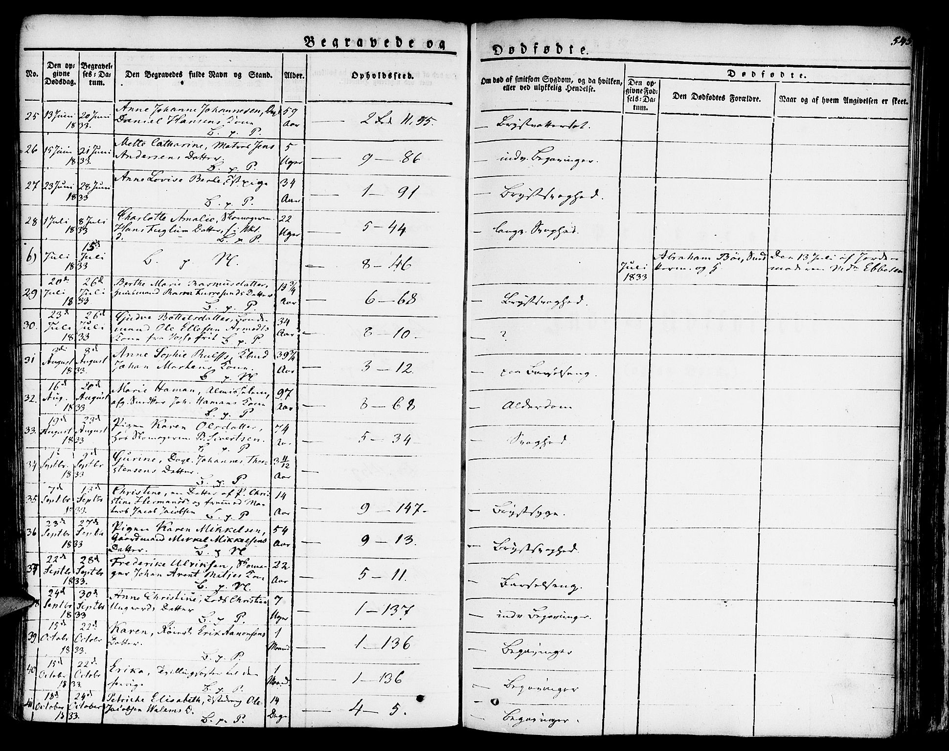 Nykirken Sokneprestembete, AV/SAB-A-77101/H/Haa/L0012: Parish register (official) no. A 12, 1821-1844, p. 545