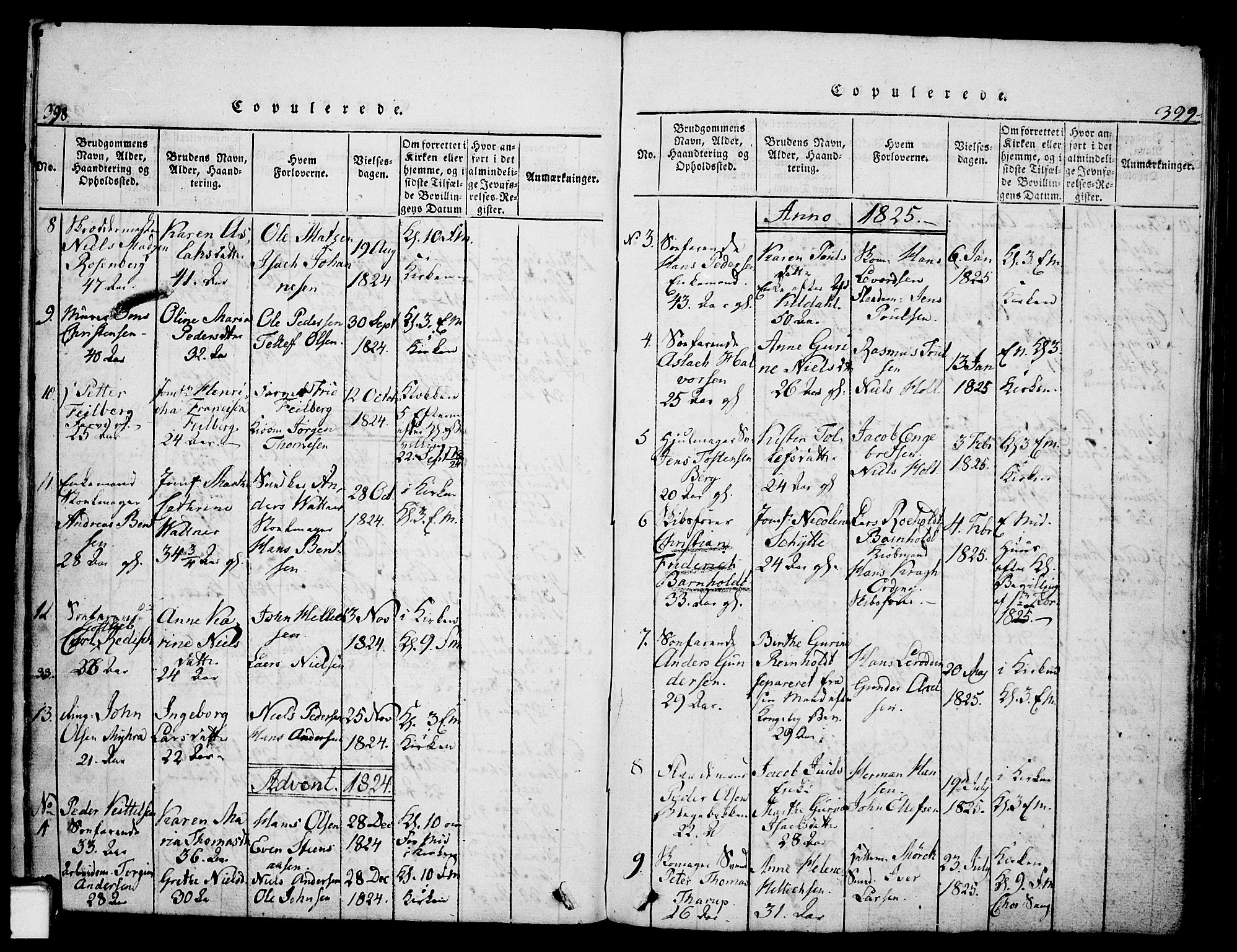 Skien kirkebøker, SAKO/A-302/G/Ga/L0002: Parish register (copy) no. 2, 1814-1842, p. 398-399