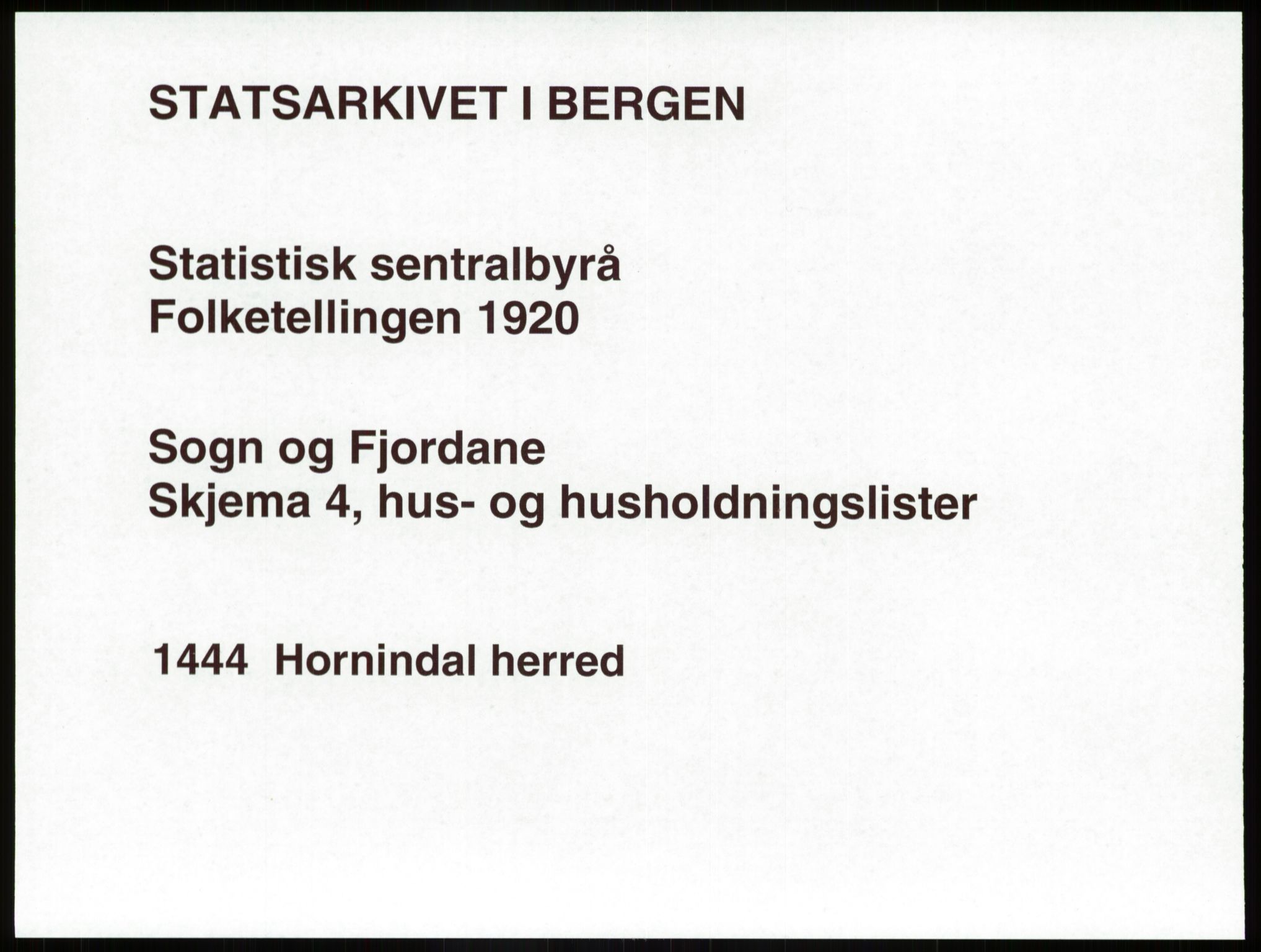 SAB, 1920 census for Hornindal, 1920, p. 515