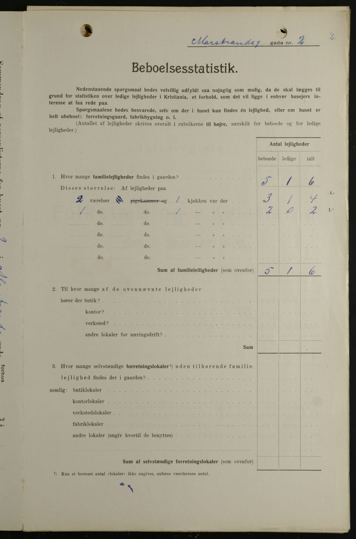 OBA, Municipal Census 1908 for Kristiania, 1908, p. 58007