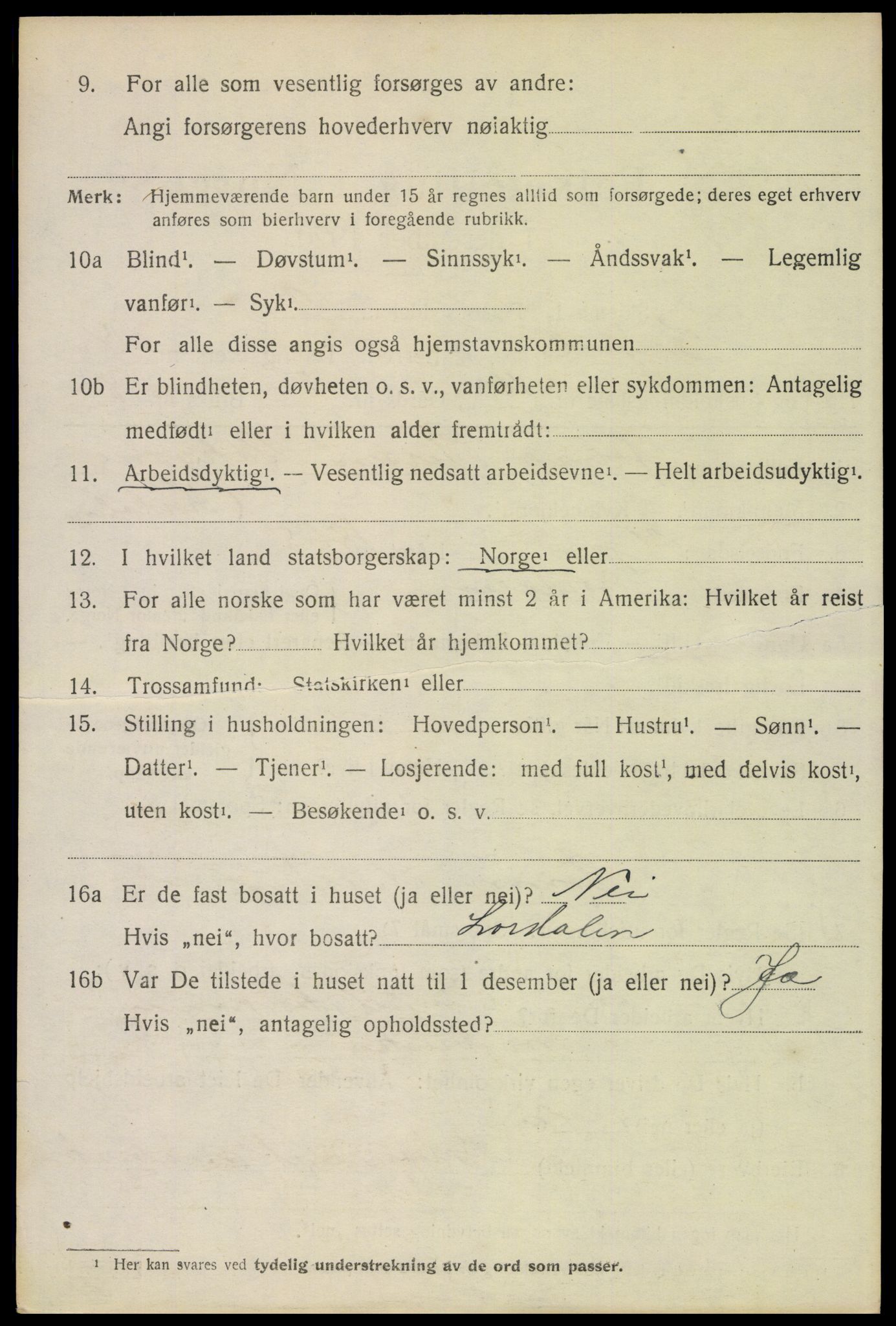 SAH, 1920 census for Trysil, 1920, p. 4310