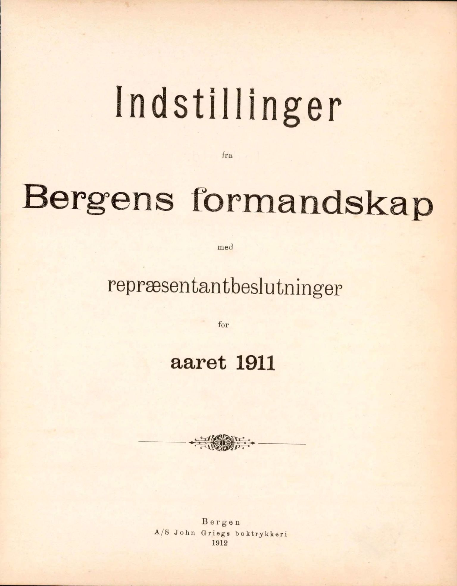 Bergen kommune. Formannskapet, BBA/A-0003/Ad/L0084: Bergens Kommuneforhandlinger, bind I, 1911