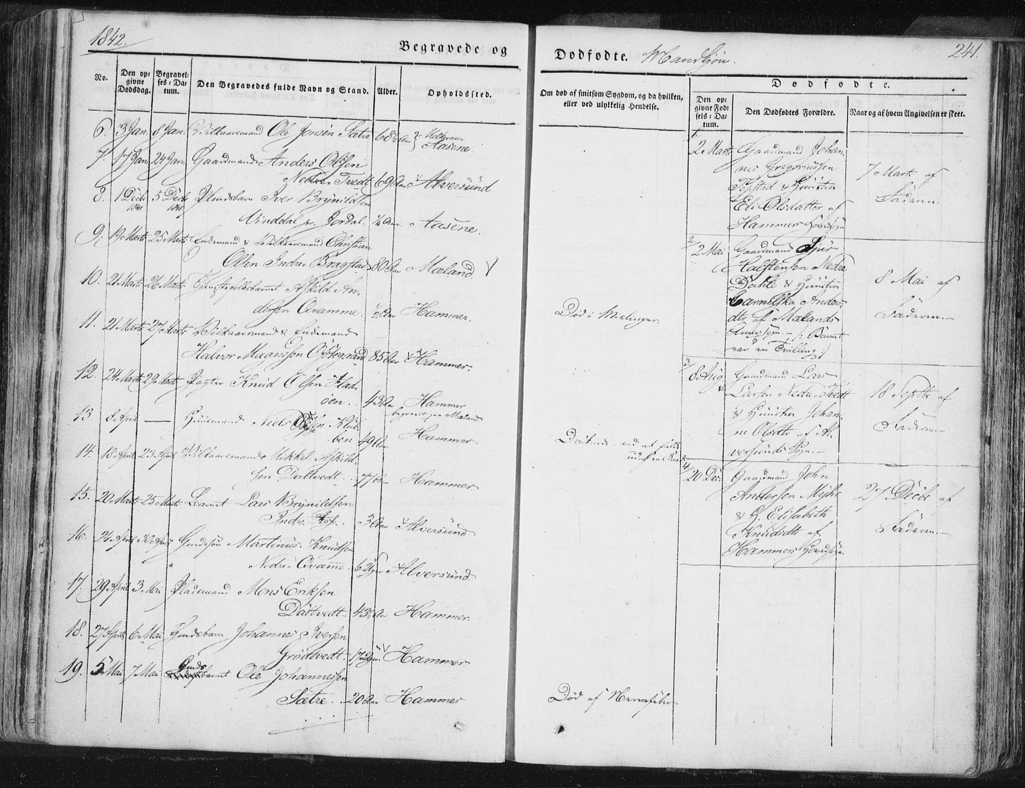 Hamre sokneprestembete, AV/SAB-A-75501/H/Ha/Haa/Haaa/L0012: Parish register (official) no. A 12, 1834-1845, p. 241