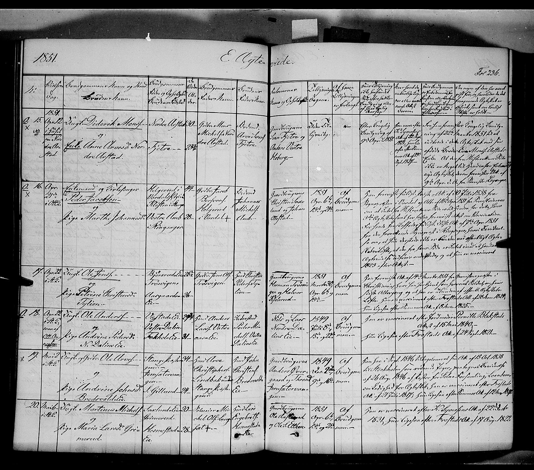 Stange prestekontor, AV/SAH-PREST-002/K/L0011: Parish register (official) no. 11, 1846-1852, p. 236