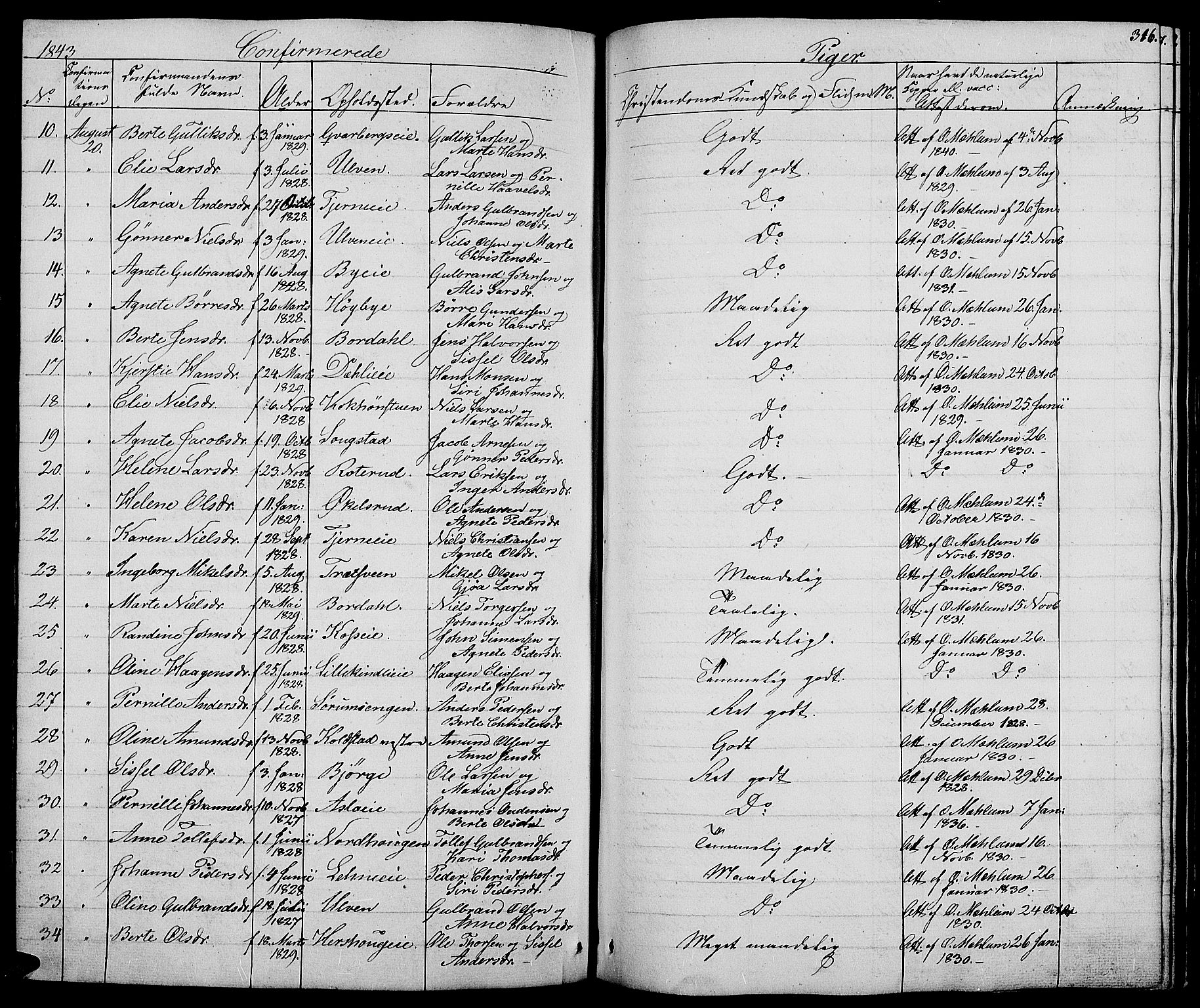 Ringsaker prestekontor, AV/SAH-PREST-014/L/La/L0005: Parish register (copy) no. 5, 1839-1850, p. 316