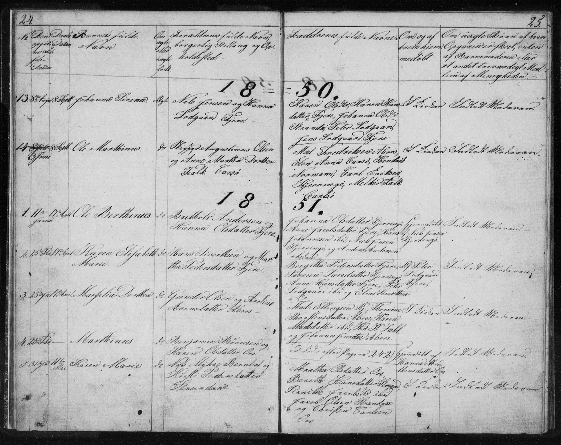 Ministerialprotokoller, klokkerbøker og fødselsregistre - Nordland, SAT/A-1459/803/L0074: Parish register (copy) no. 803C01, 1845-1866, p. 24-25