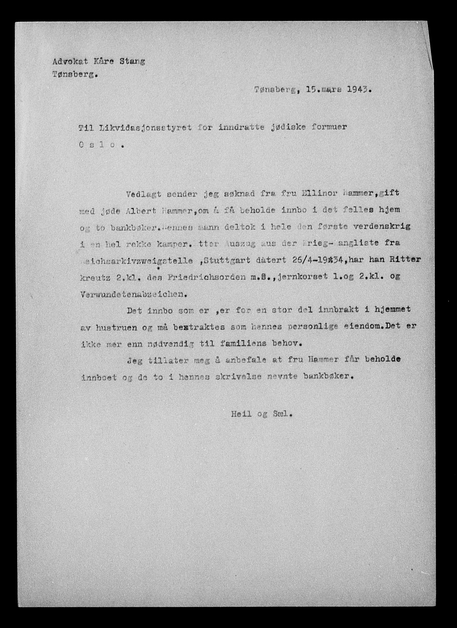 Justisdepartementet, Tilbakeføringskontoret for inndratte formuer, AV/RA-S-1564/H/Hc/Hcd/L0998: --, 1945-1947, p. 20