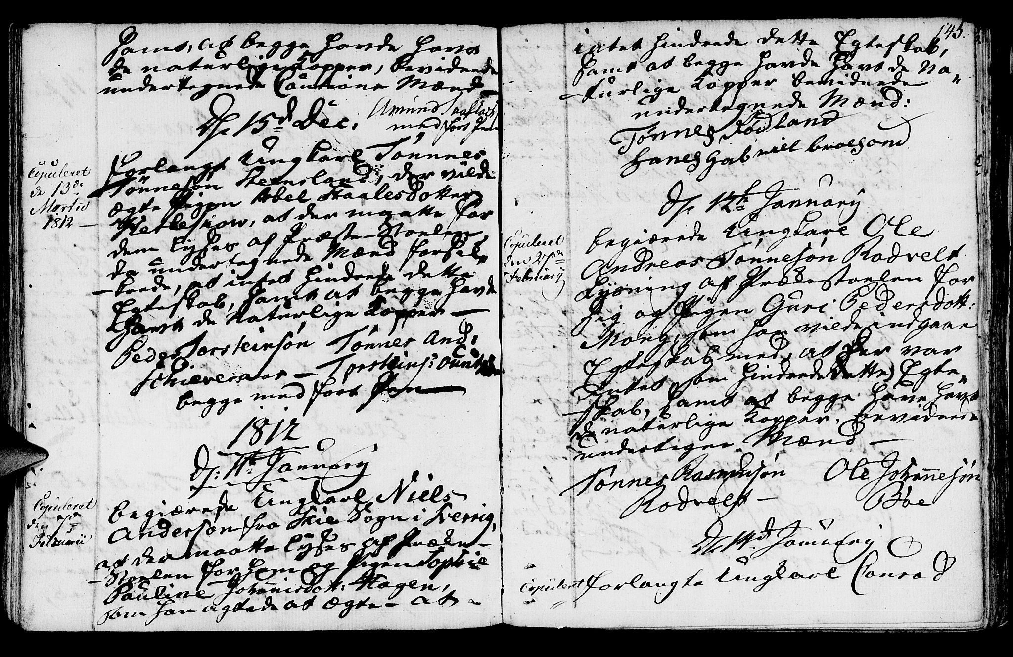 Sokndal sokneprestkontor, SAST/A-101808: Parish register (official) no. A 5, 1806-1826, p. 145