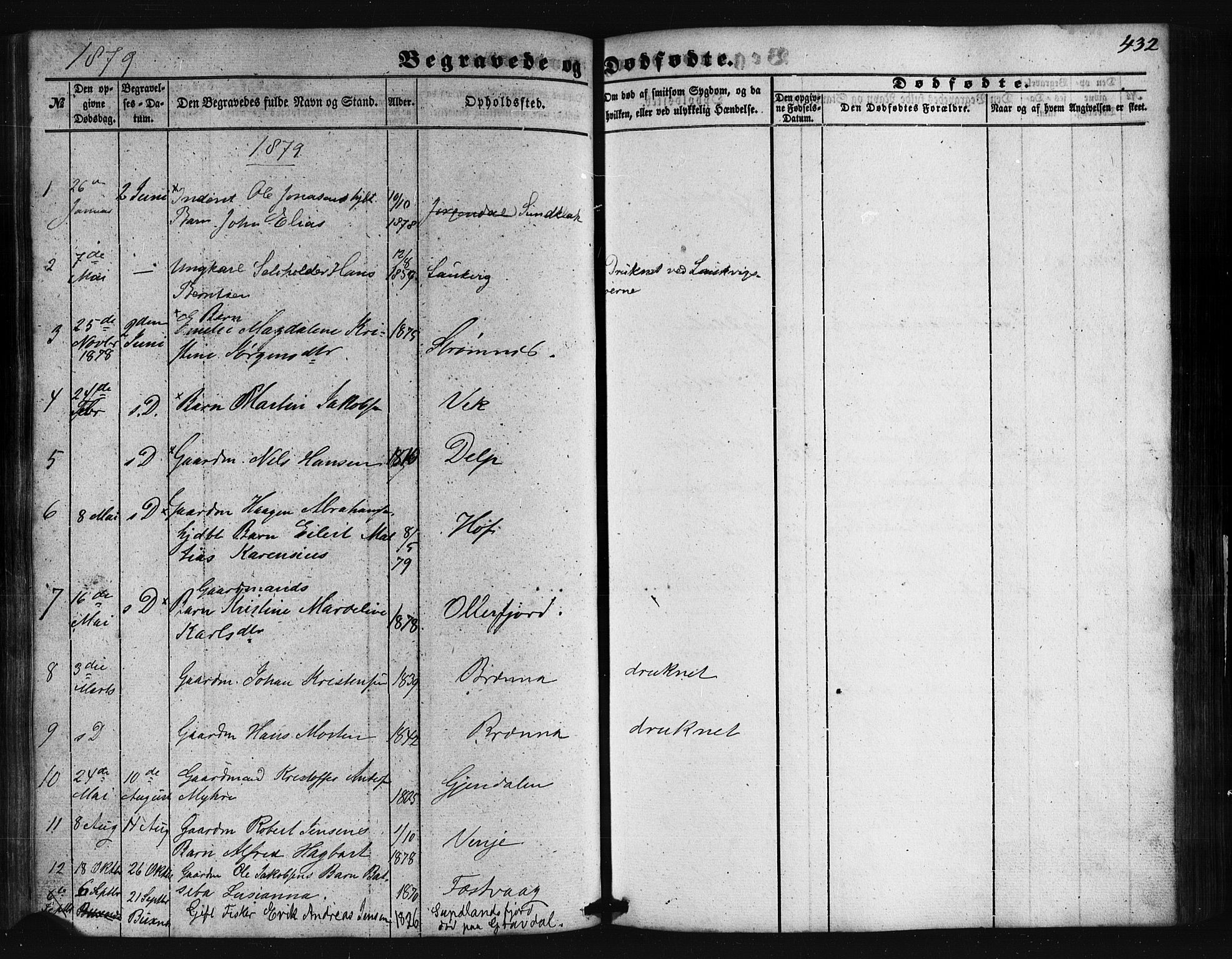 Ministerialprotokoller, klokkerbøker og fødselsregistre - Nordland, AV/SAT-A-1459/876/L1095: Parish register (official) no. 876A01, 1863-1885, p. 432