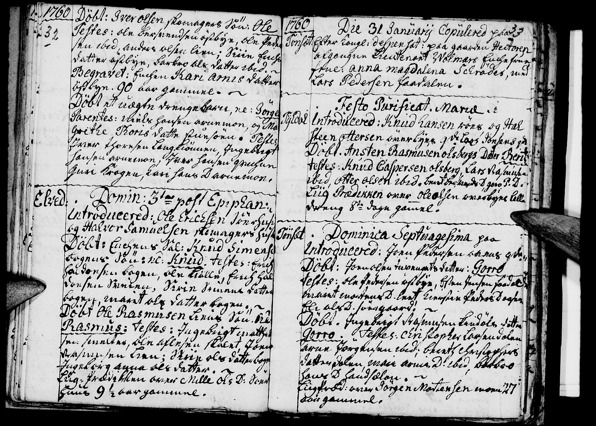 Tynset prestekontor, SAH/PREST-058/H/Ha/Haa/L0003: Parish register (official) no. 3, 1758-1762, p. 32-33