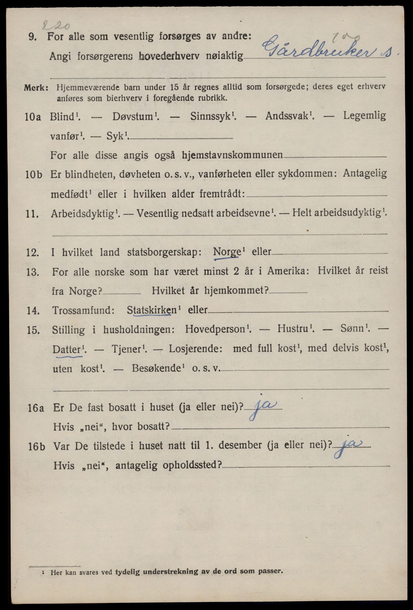 SAST, 1920 census for Eigersund, 1920, p. 4230