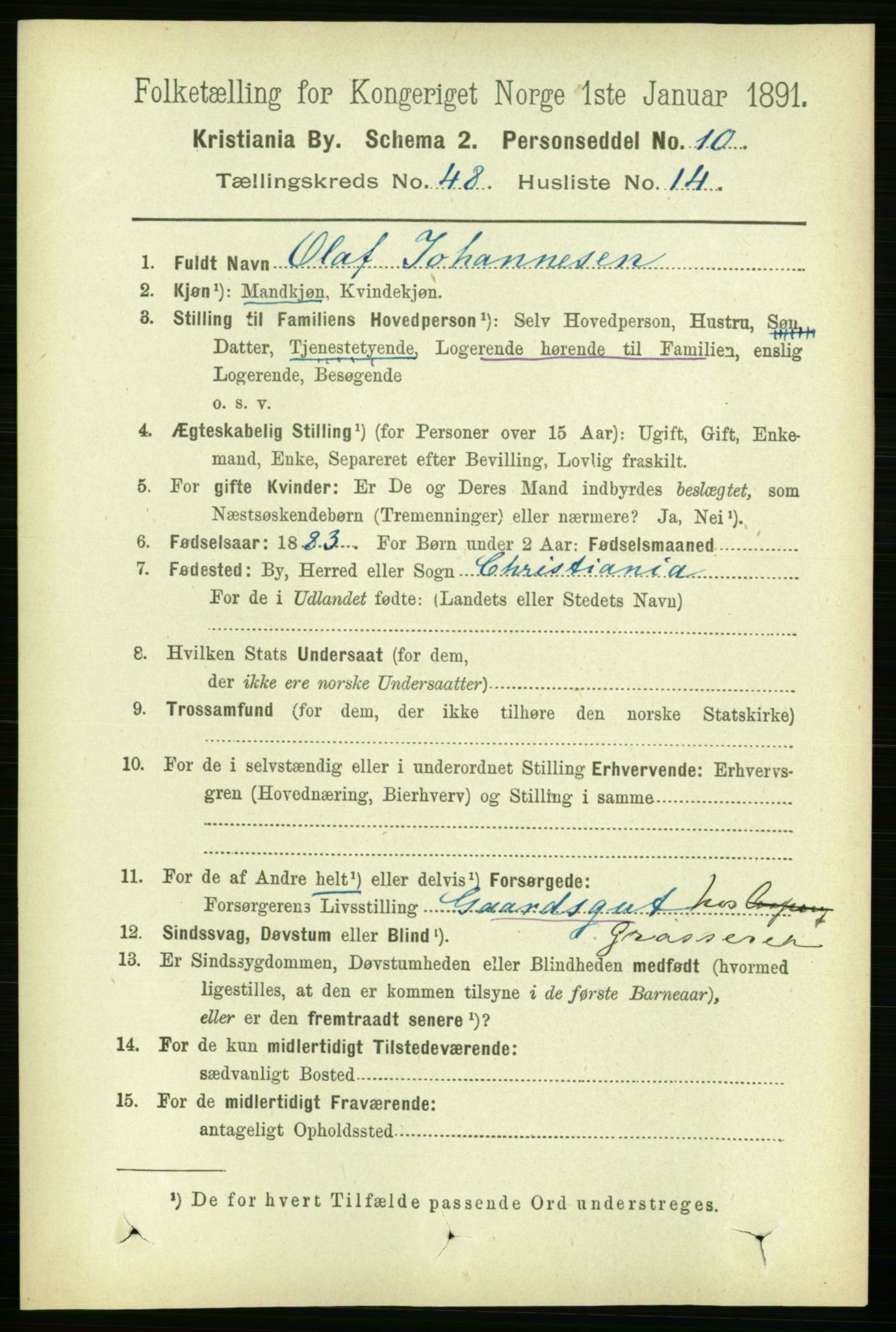 RA, 1891 census for 0301 Kristiania, 1891, p. 28449