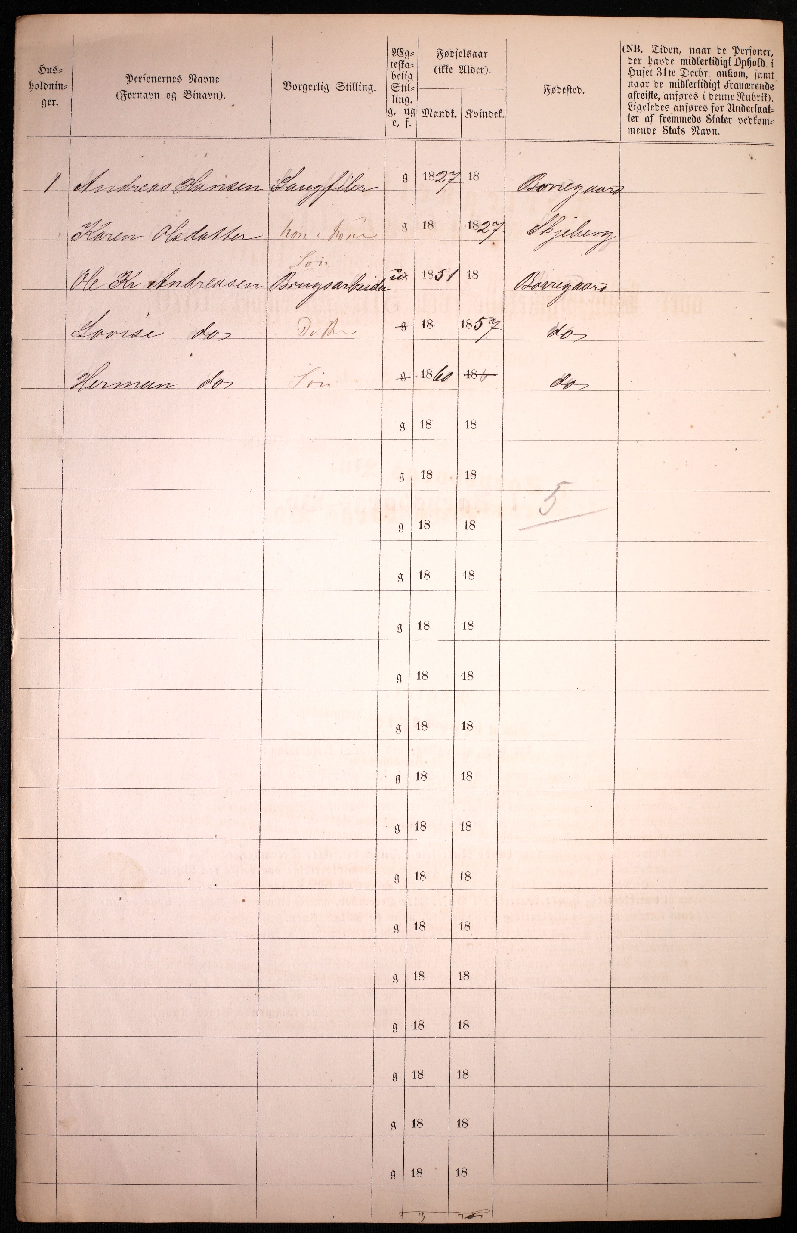 RA, 1870 census for 0102 Sarpsborg, 1870, p. 452