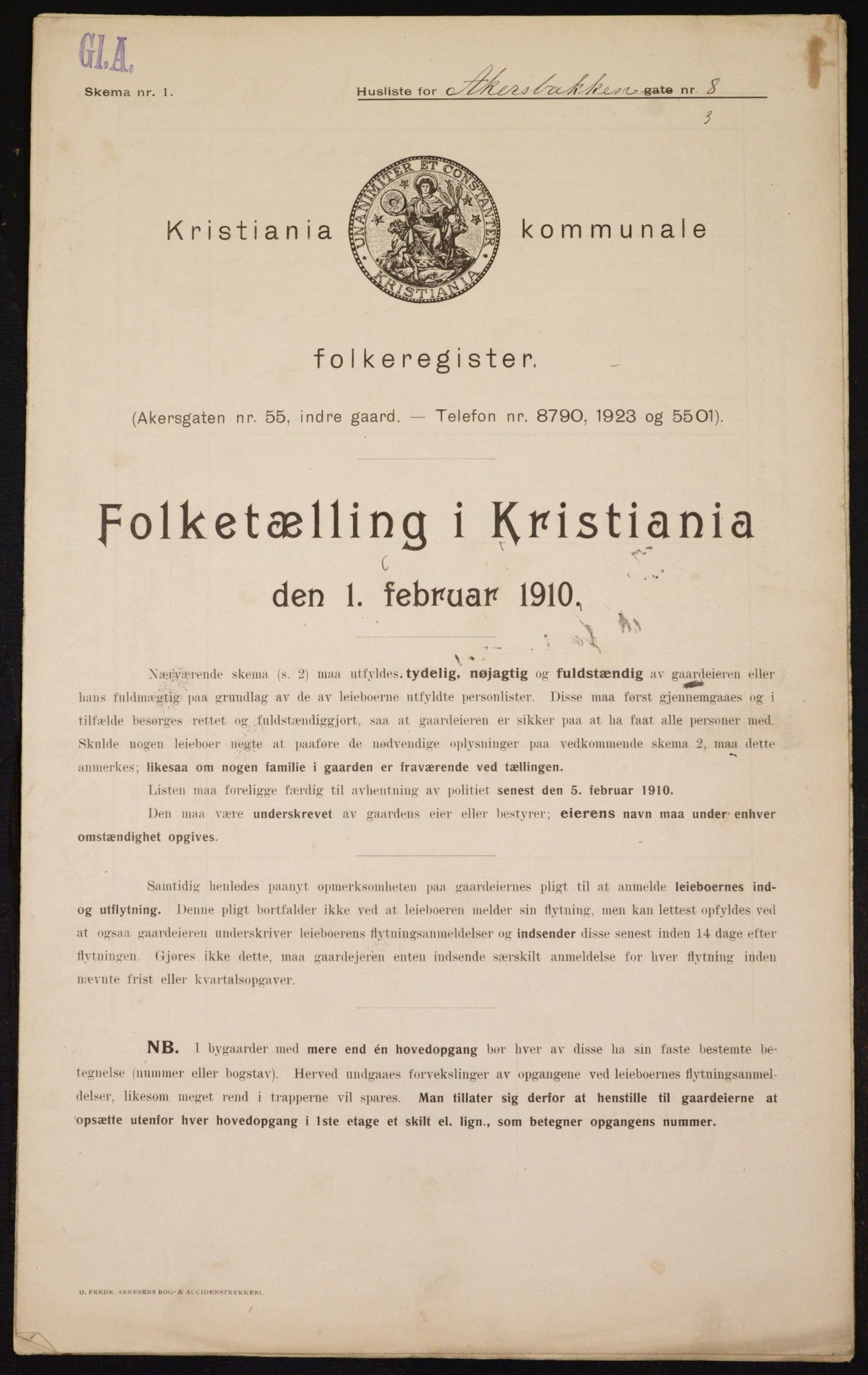 OBA, Municipal Census 1910 for Kristiania, 1910, p. 28