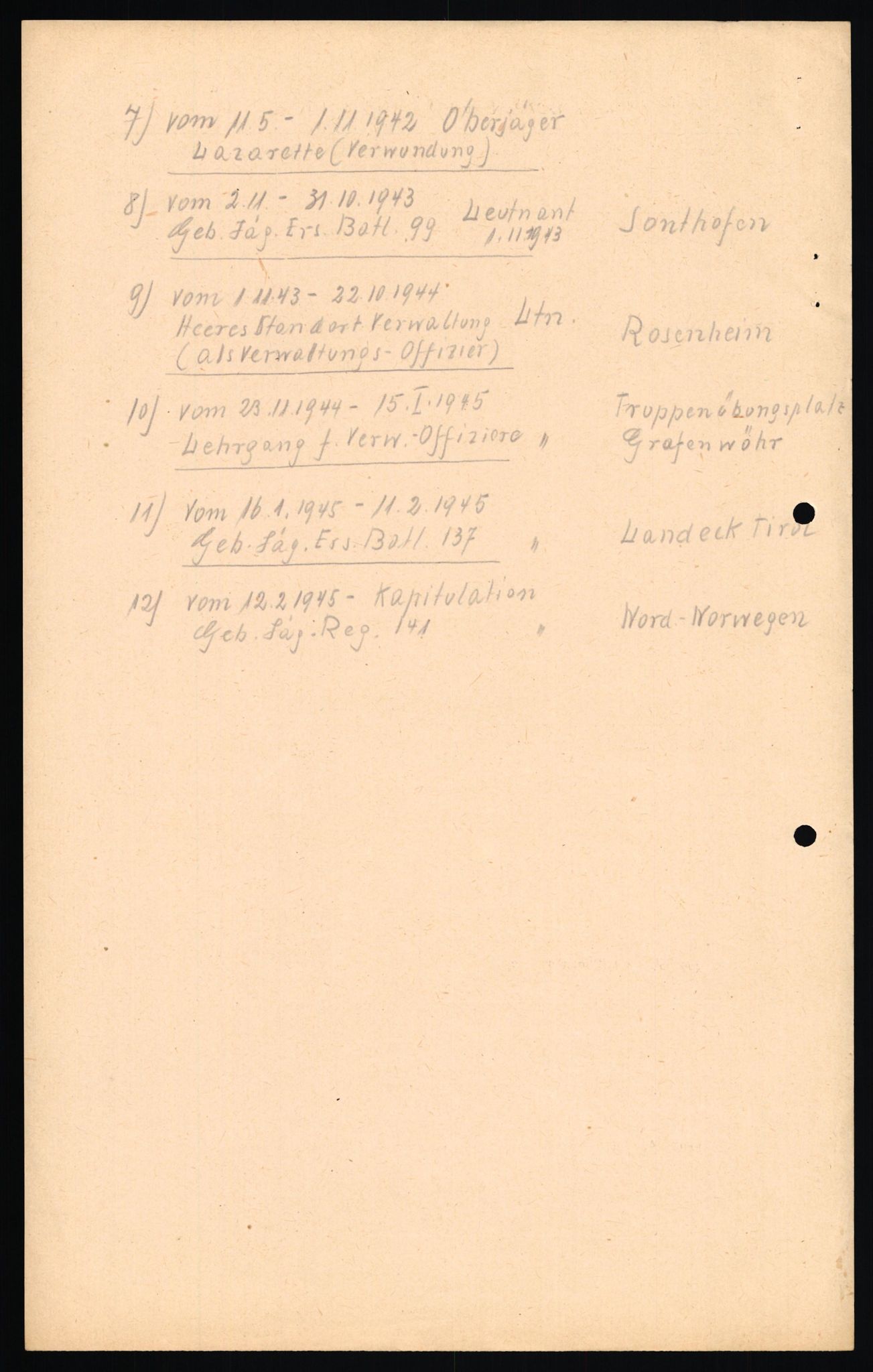 Forsvaret, Forsvarets overkommando II, AV/RA-RAFA-3915/D/Db/L0040: CI Questionaires. Tyske okkupasjonsstyrker i Norge. Østerrikere., 1945-1946, p. 463