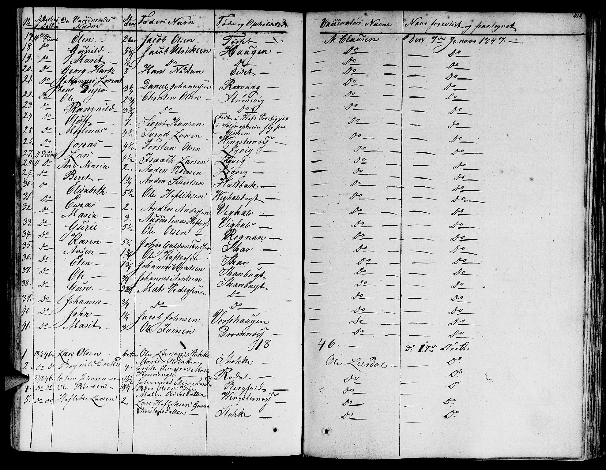 Ministerialprotokoller, klokkerbøker og fødselsregistre - Møre og Romsdal, AV/SAT-A-1454/578/L0904: Parish register (official) no. 578A03, 1836-1858, p. 414