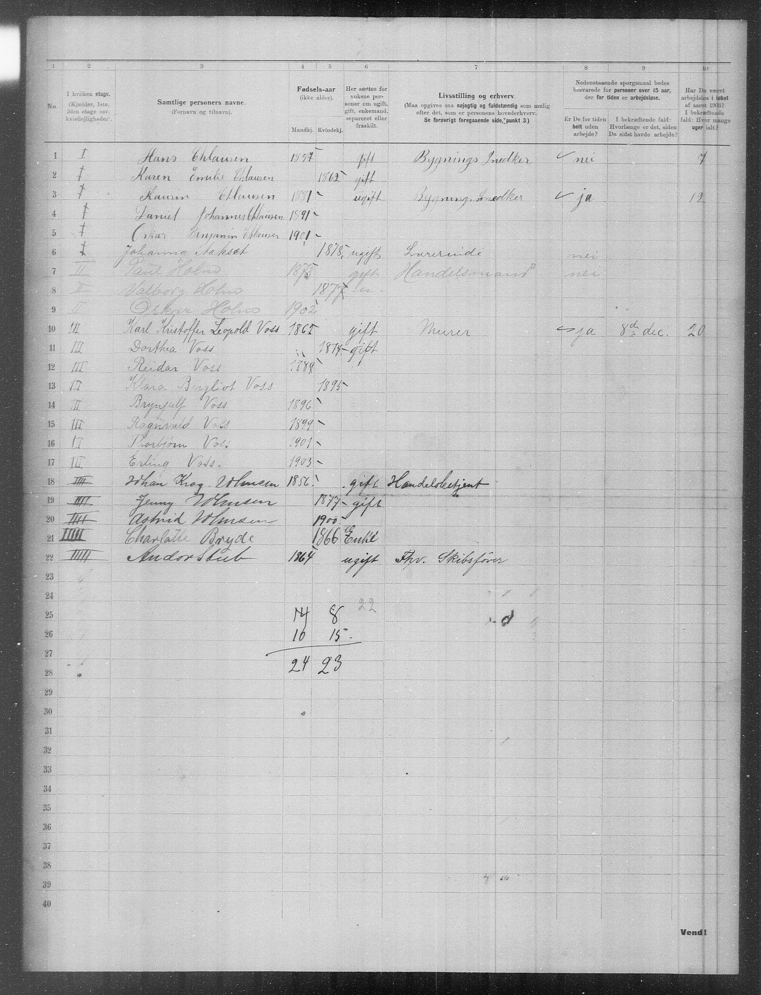 OBA, Municipal Census 1903 for Kristiania, 1903, p. 9163