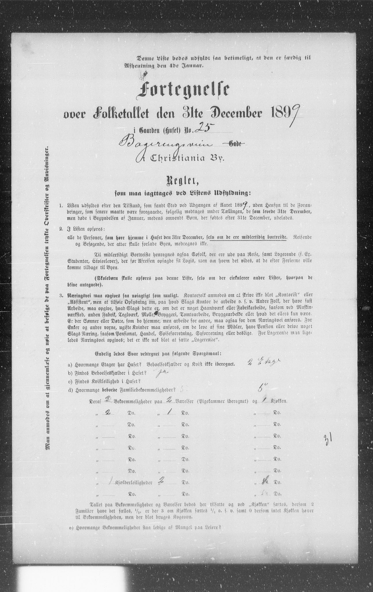 OBA, Municipal Census 1899 for Kristiania, 1899, p. 444