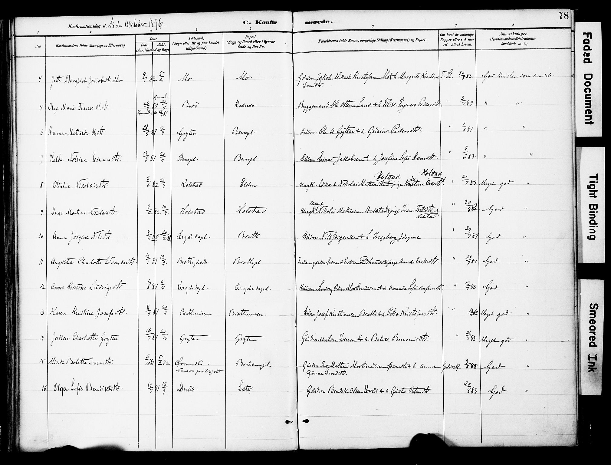 Ministerialprotokoller, klokkerbøker og fødselsregistre - Nord-Trøndelag, SAT/A-1458/742/L0409: Parish register (official) no. 742A02, 1891-1905, p. 78